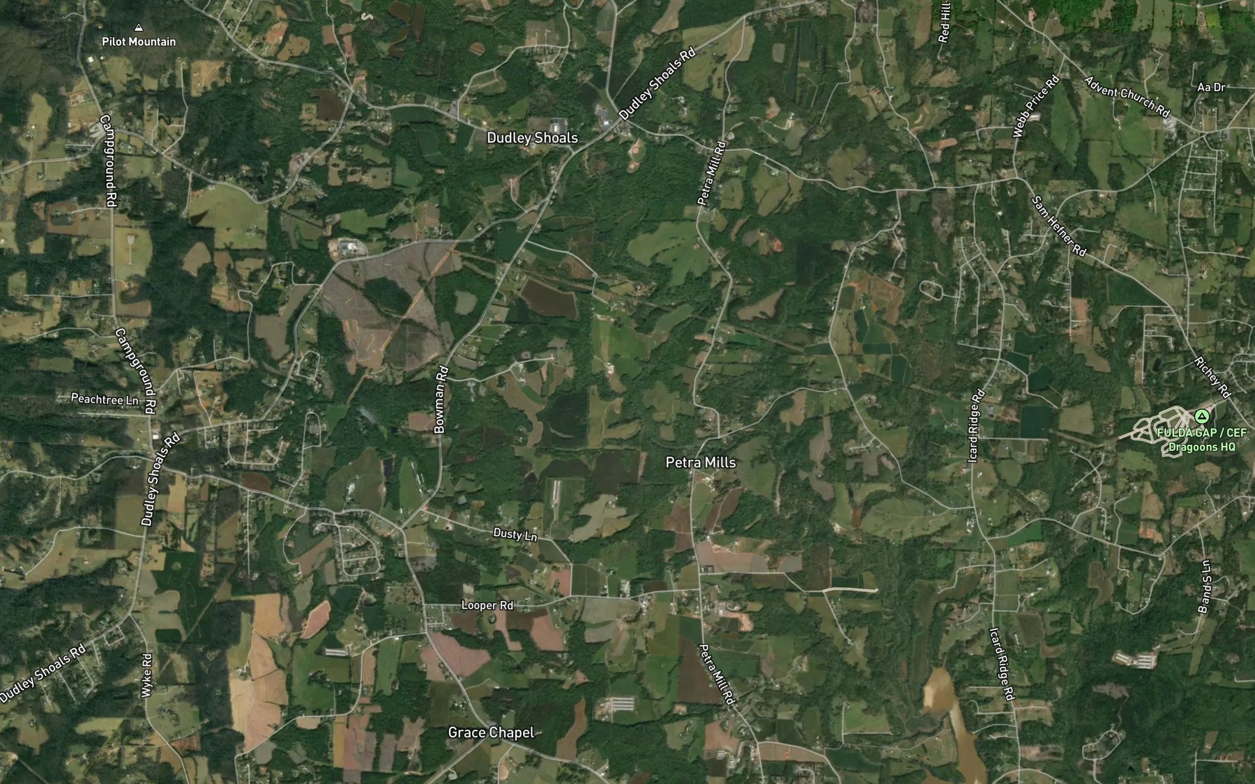 Satellite map of the Rock Creek