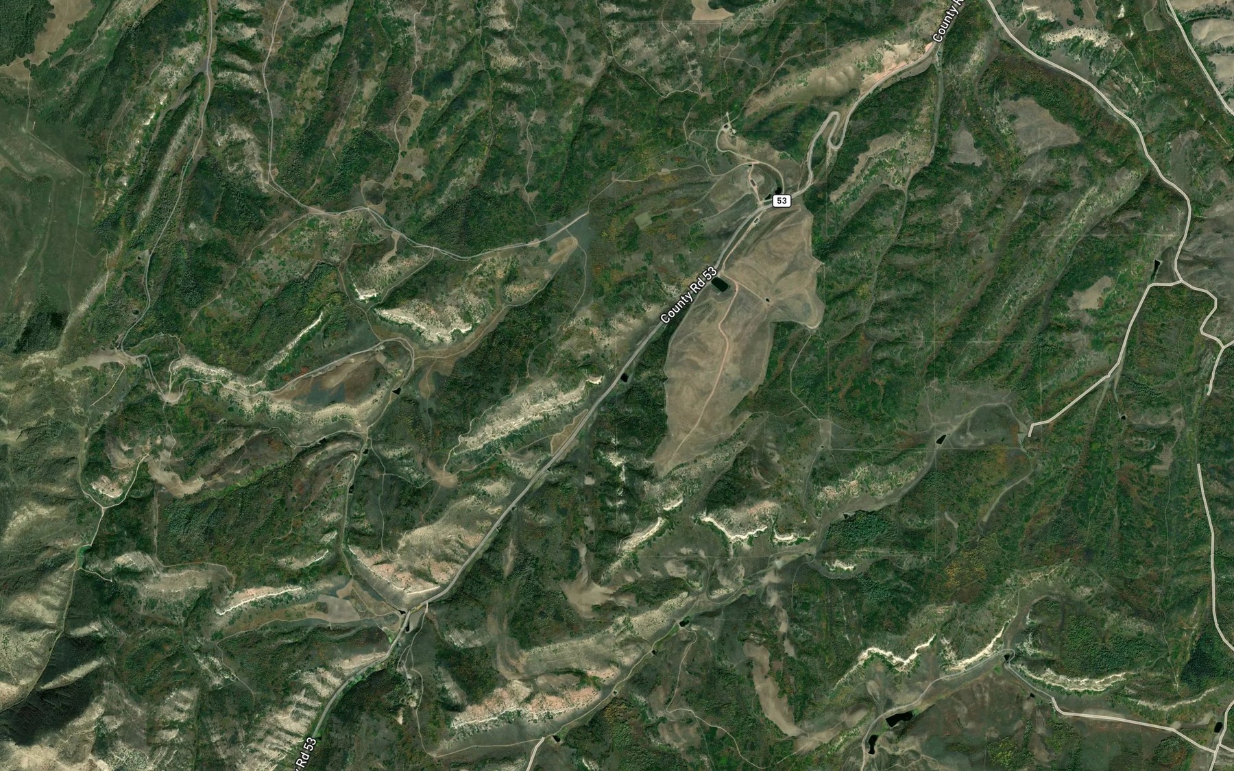 Satellite map of the Sedimentation Pond HG-1 Reservoir