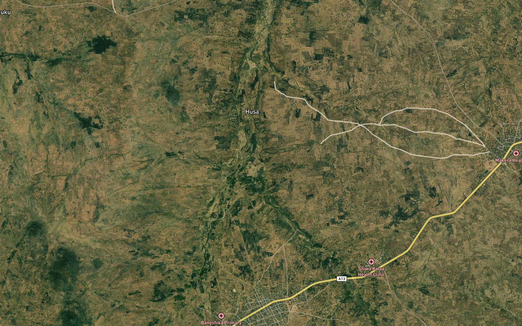 Satellite map of the Mayo Dilkobuku