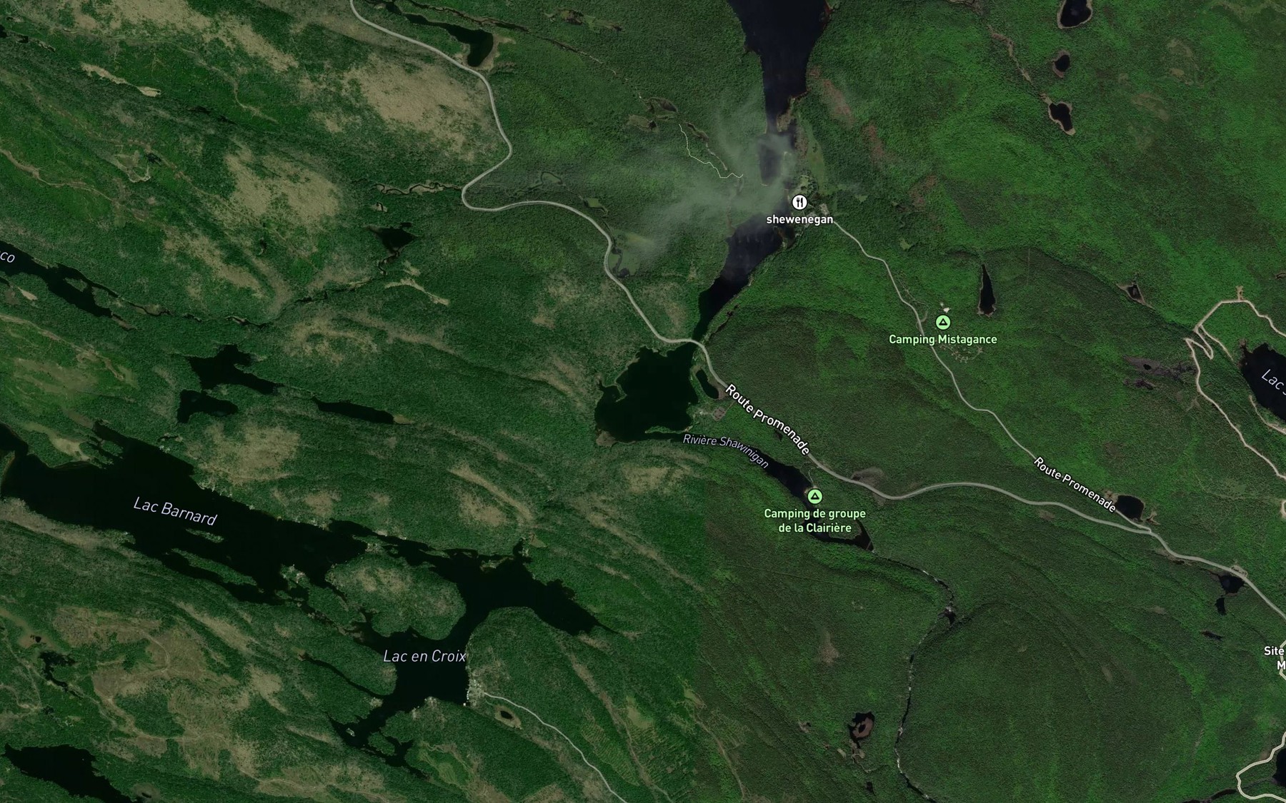 Satellite map of the Lac de la Tourbiere