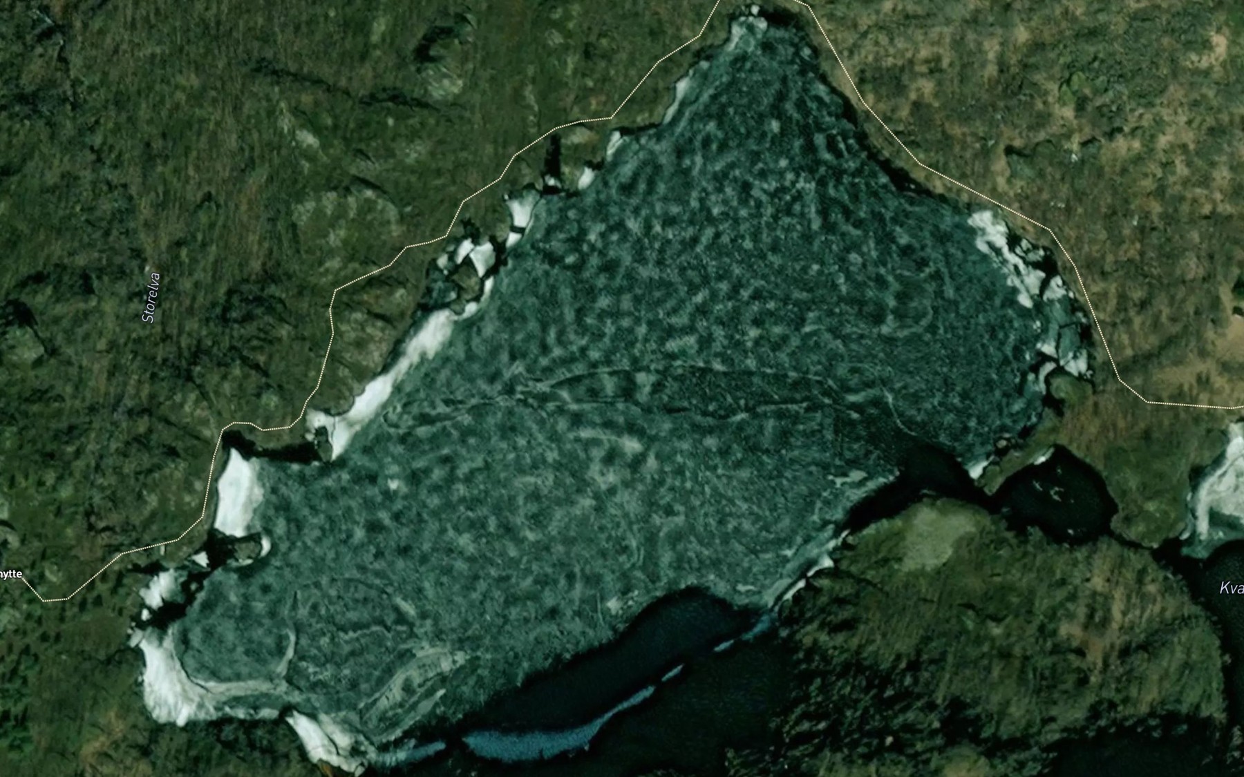 Satellite map of the Kvanndalsvatnet,nedre