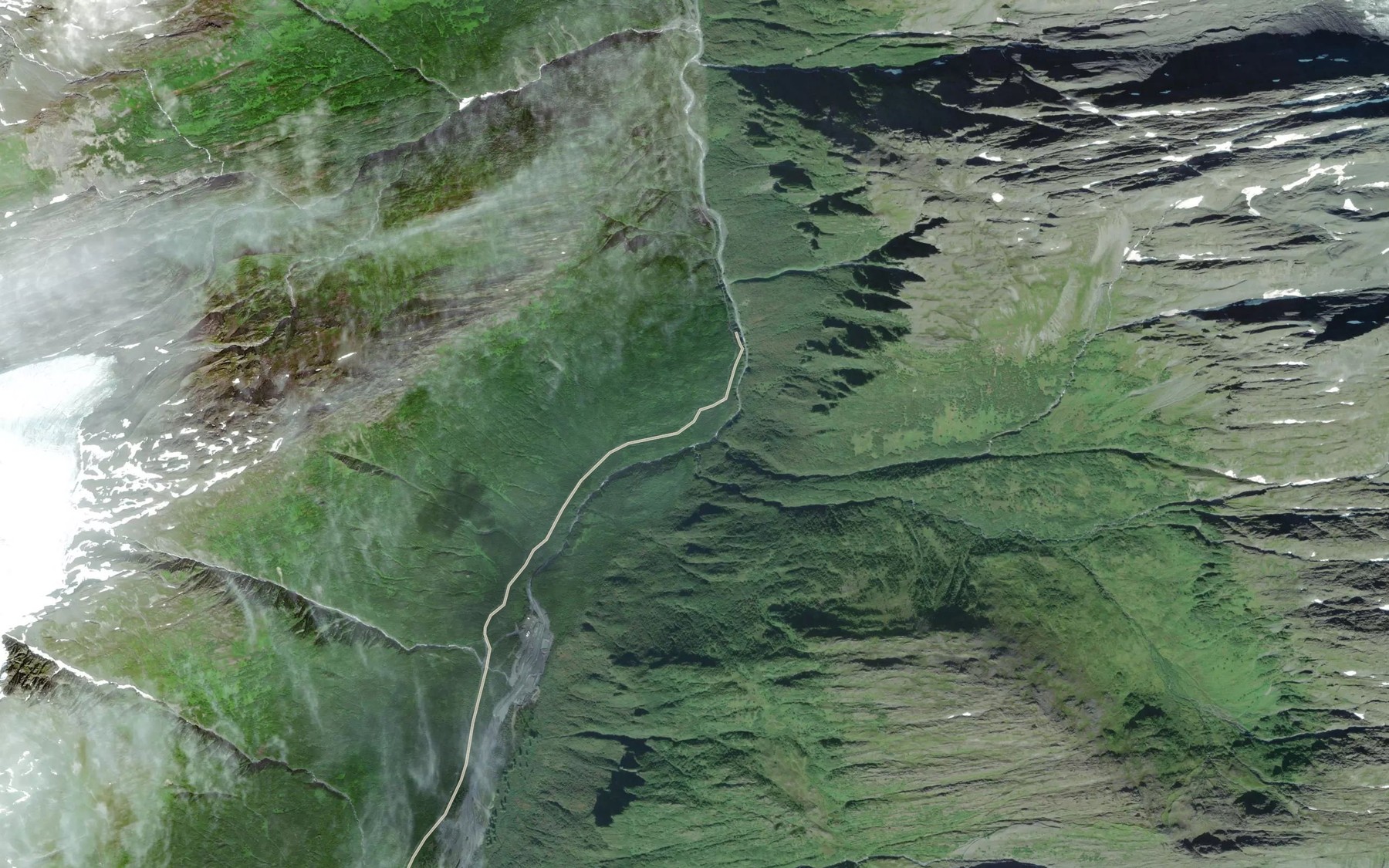 Satellite map of the East Fork Mineral Creek