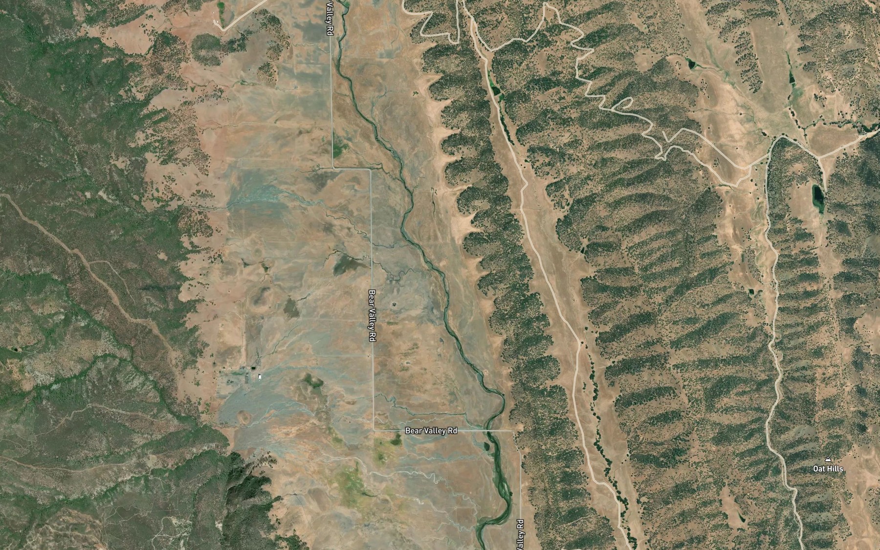 Satellite map of the Trout Creek