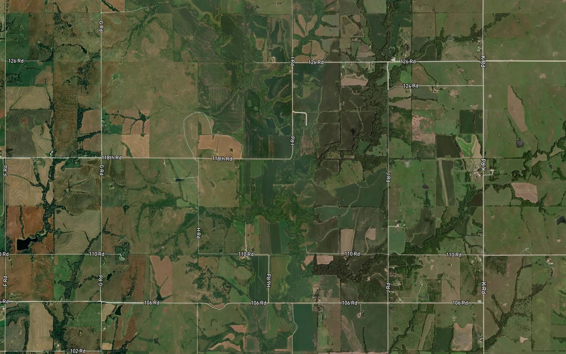 Satellite map of the James Creek