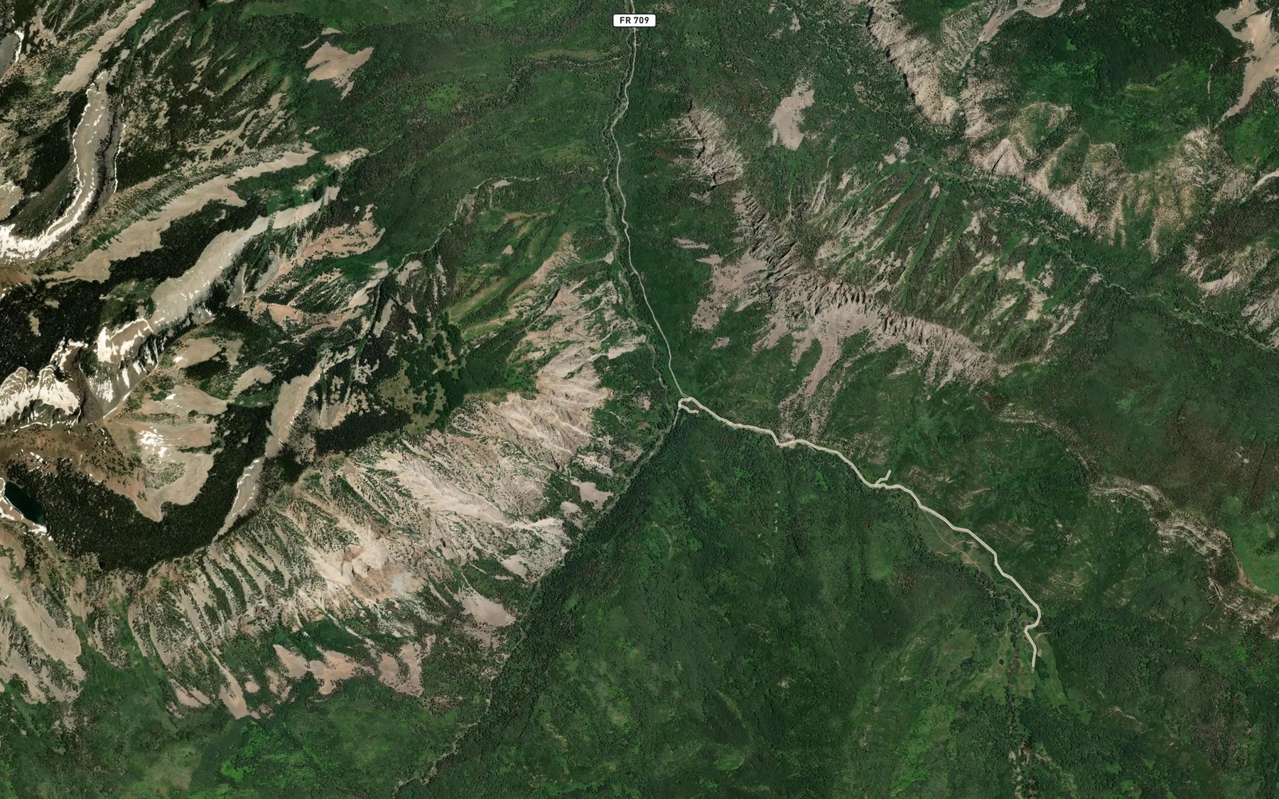 Satellite map of the Robinson Creek