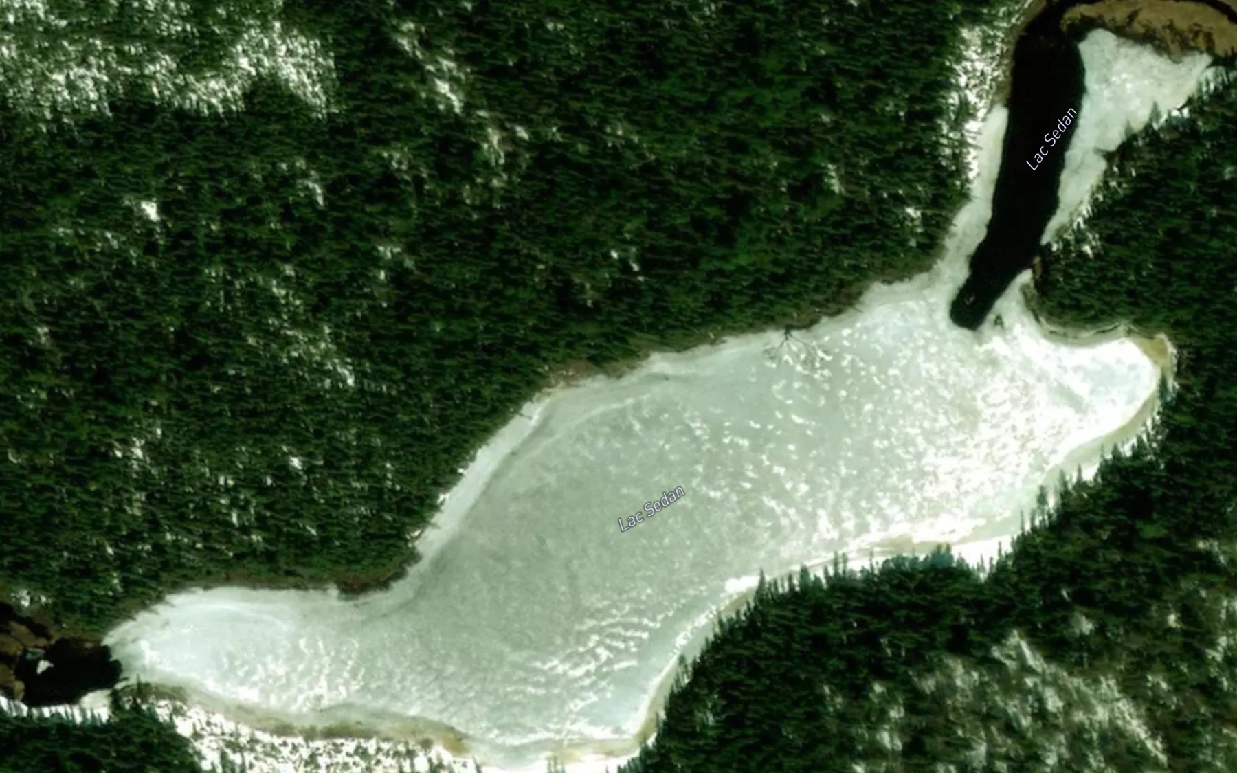 Satellite map of the Lac Sedan