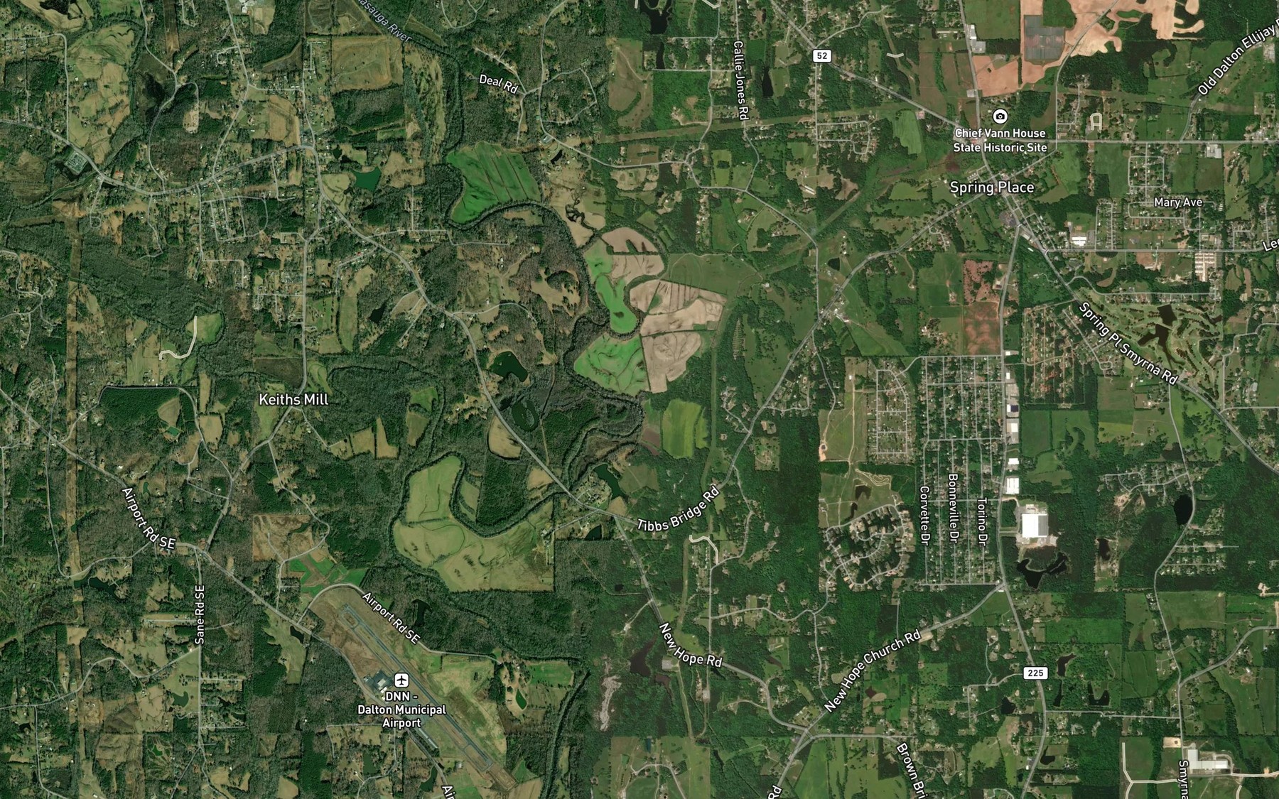 Satellite map of the Town Branch