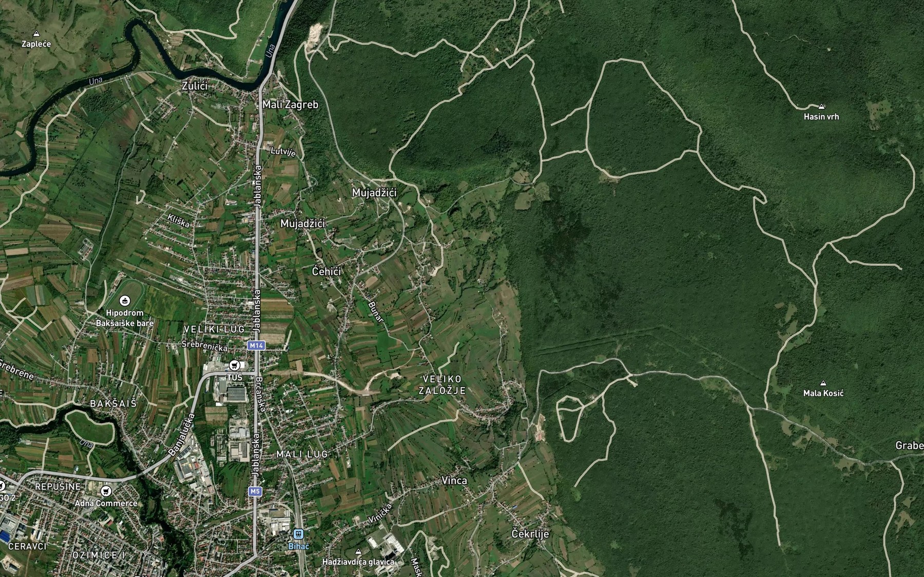 Satellite map of the Zernovac