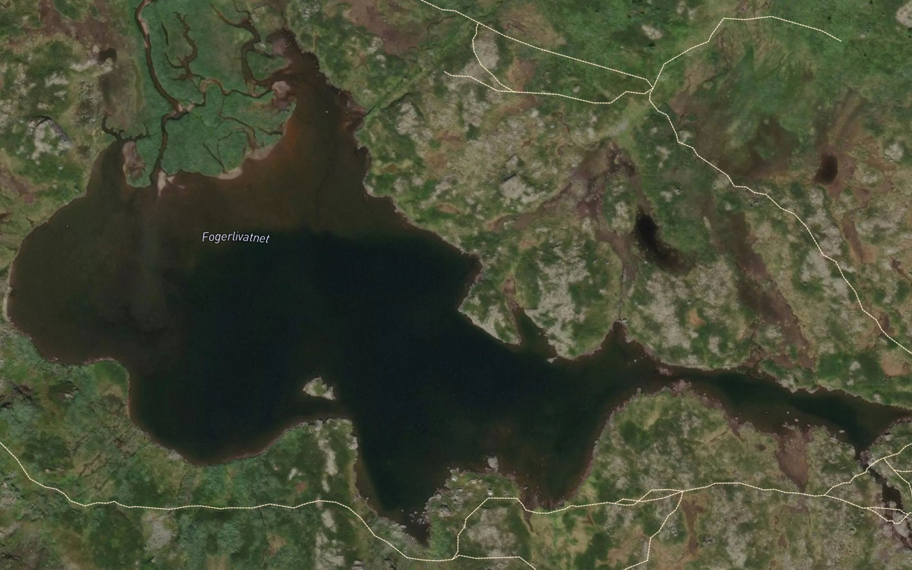 Satellite map of the Fagerlivatnet