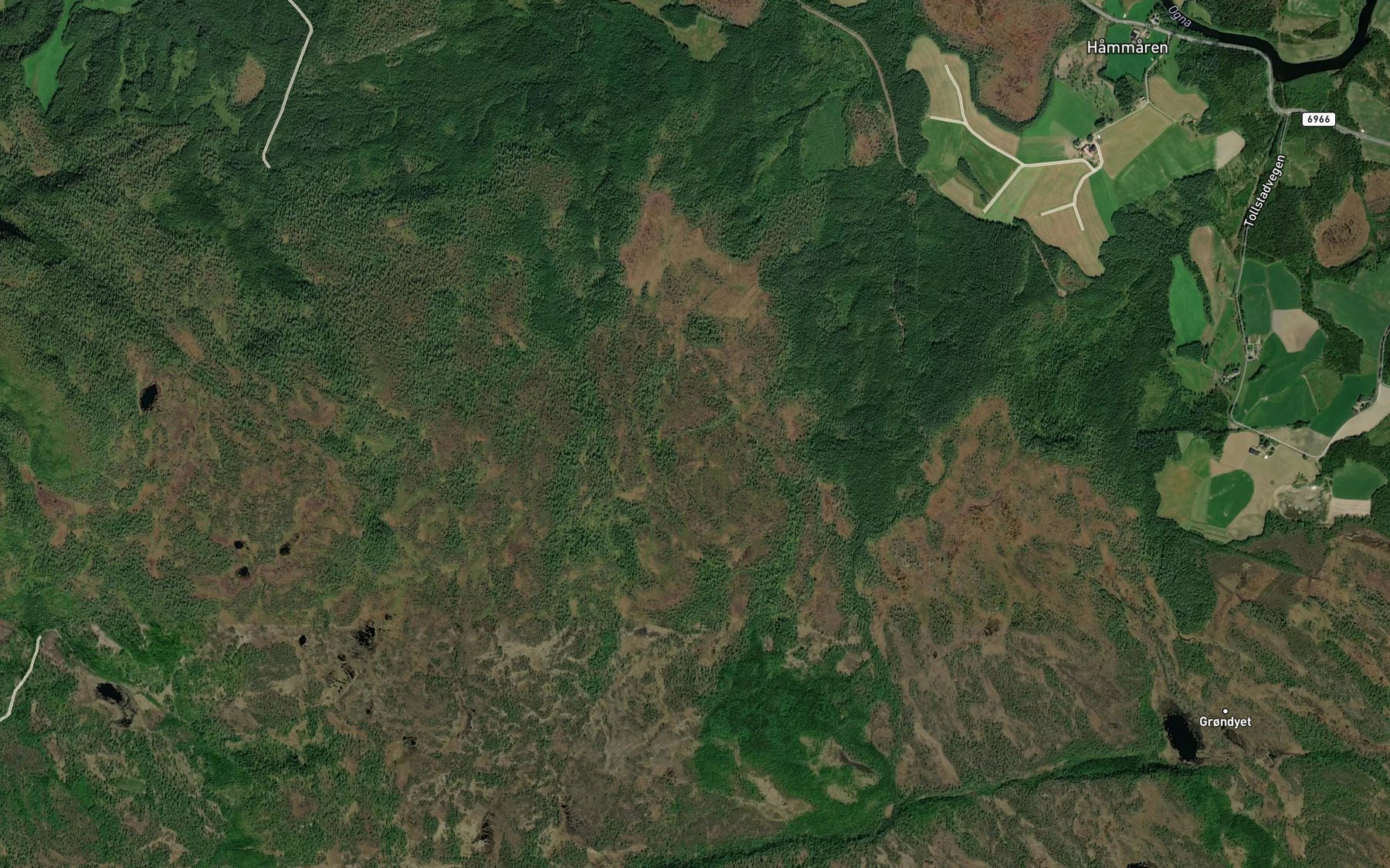 Satellite map of the Vestre Sjurslaettbekken