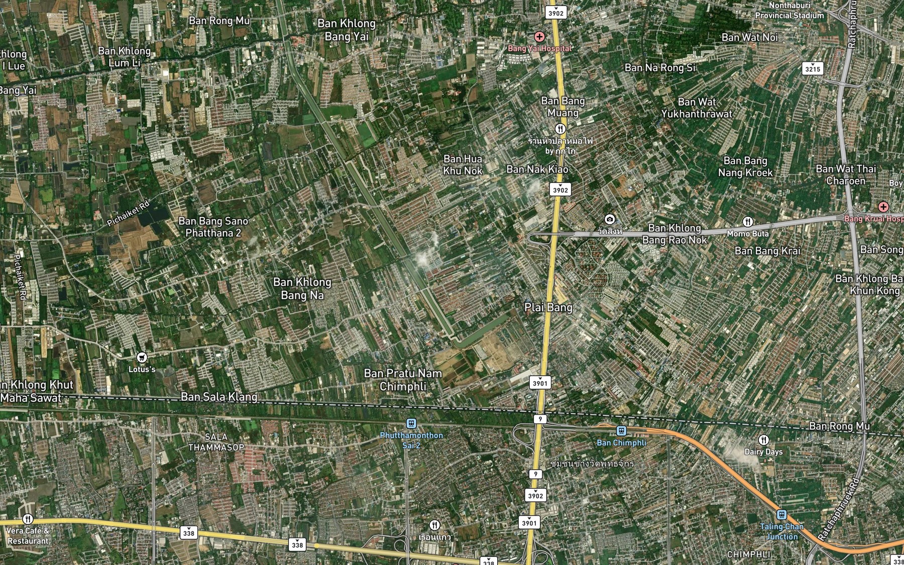 Satellite map of the Khlong Bang Sano