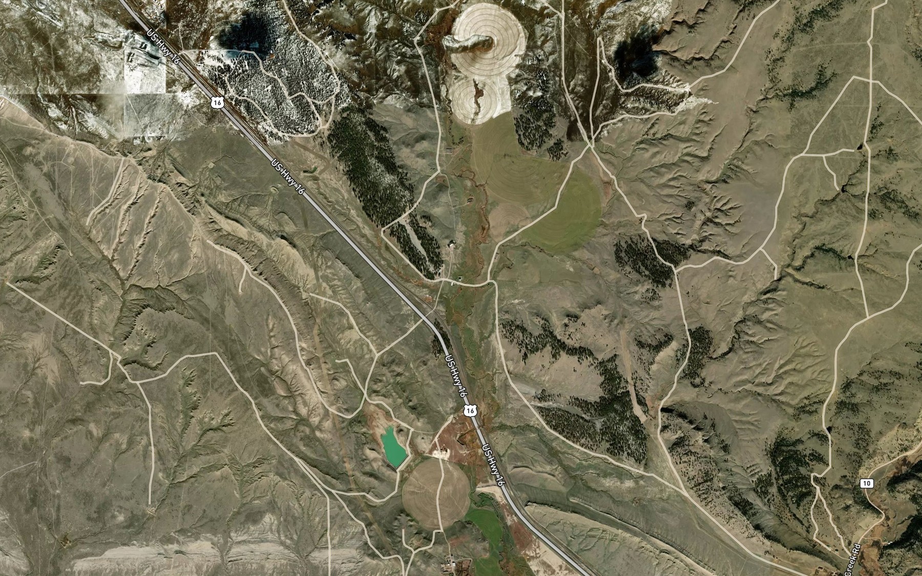 Satellite map of the Sand Creek