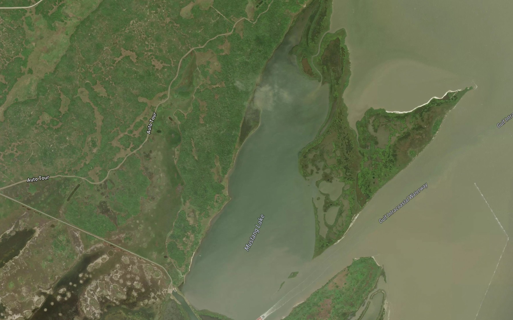 Satellite map of the Mustang Lake