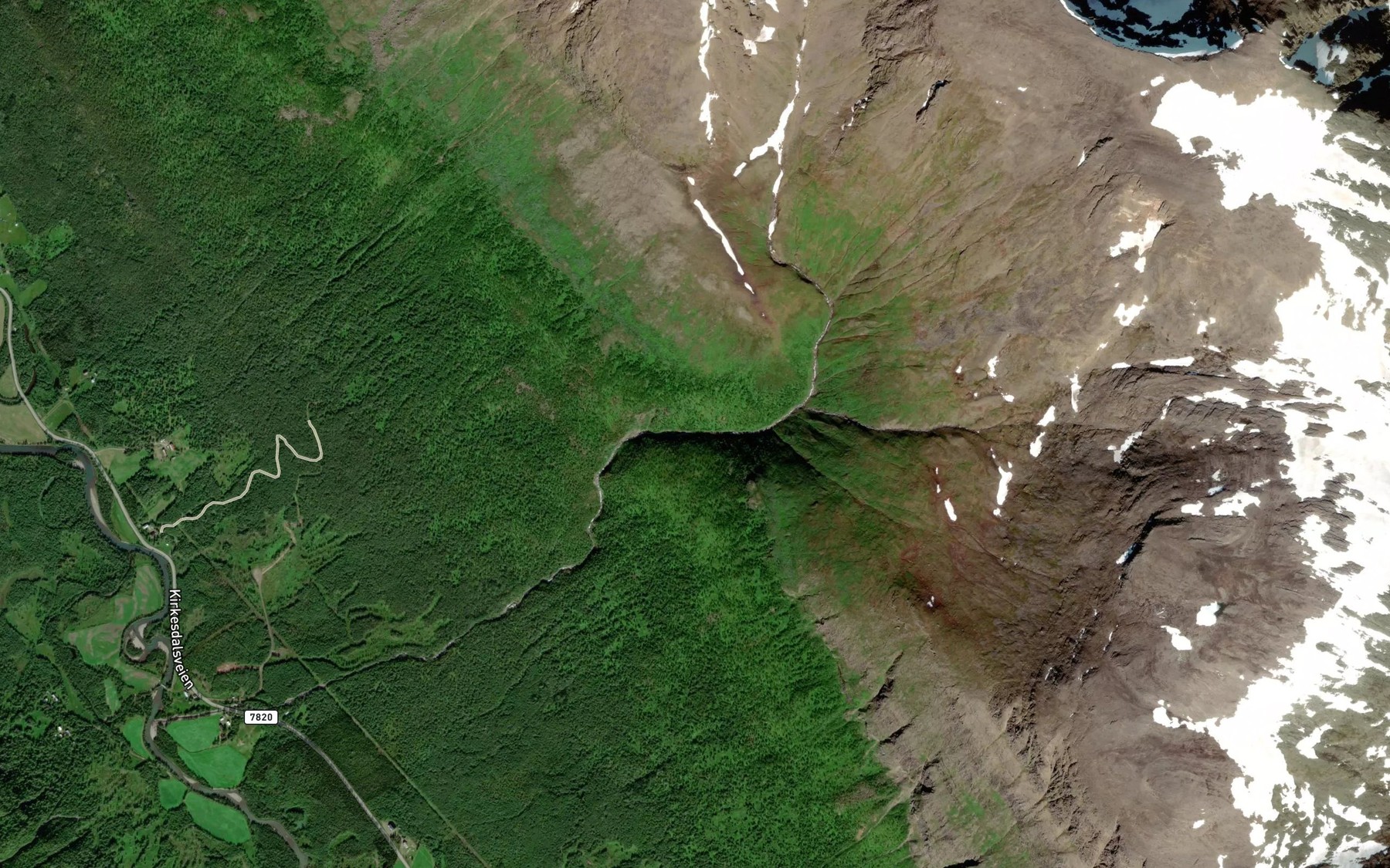Satellite map of the Sagelva
