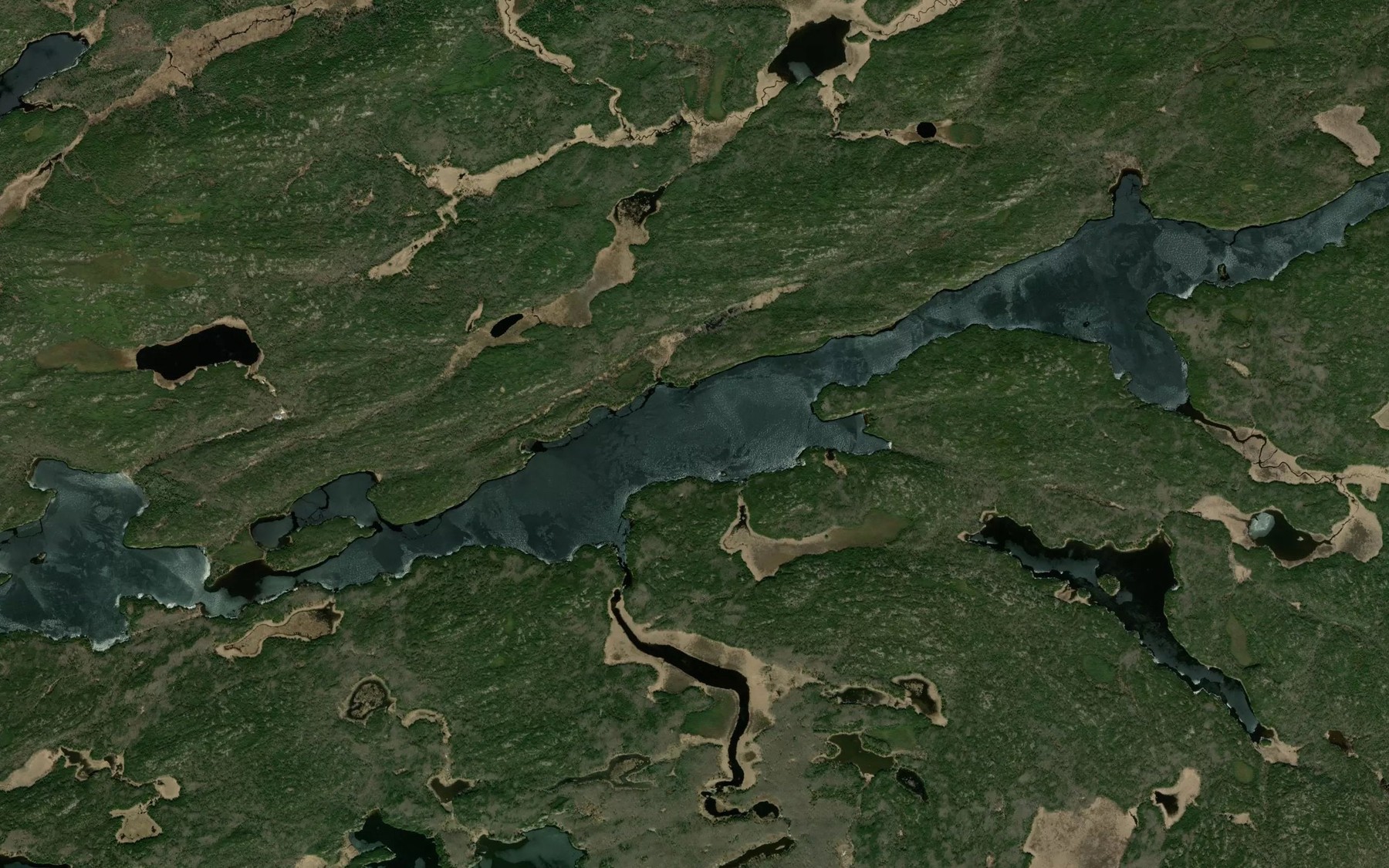 Satellite map of the Rex Lake