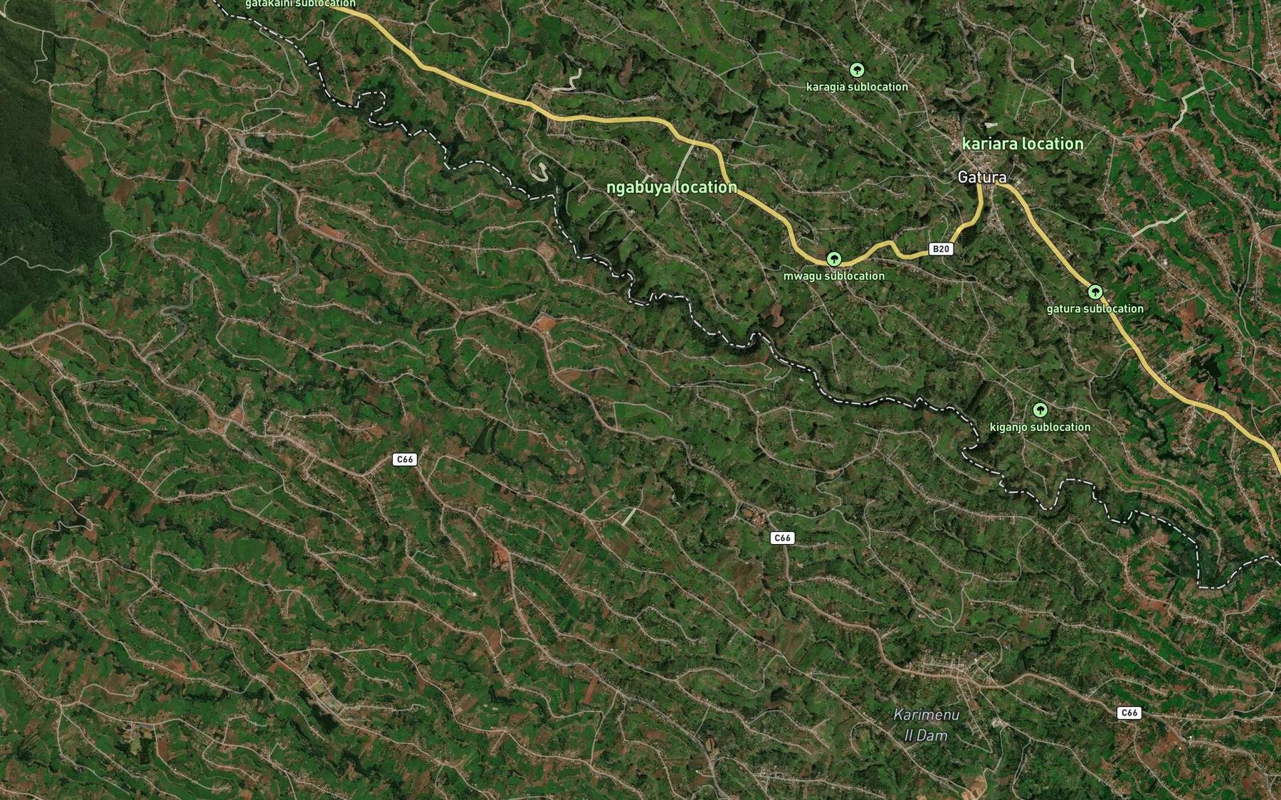 Satellite map of the Nyakabai
