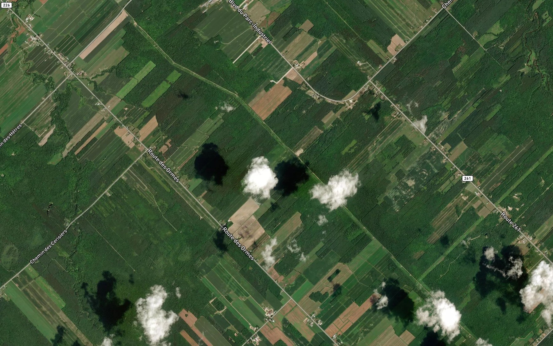 Satellite map of the Ruisseau Louis-Thibeault
