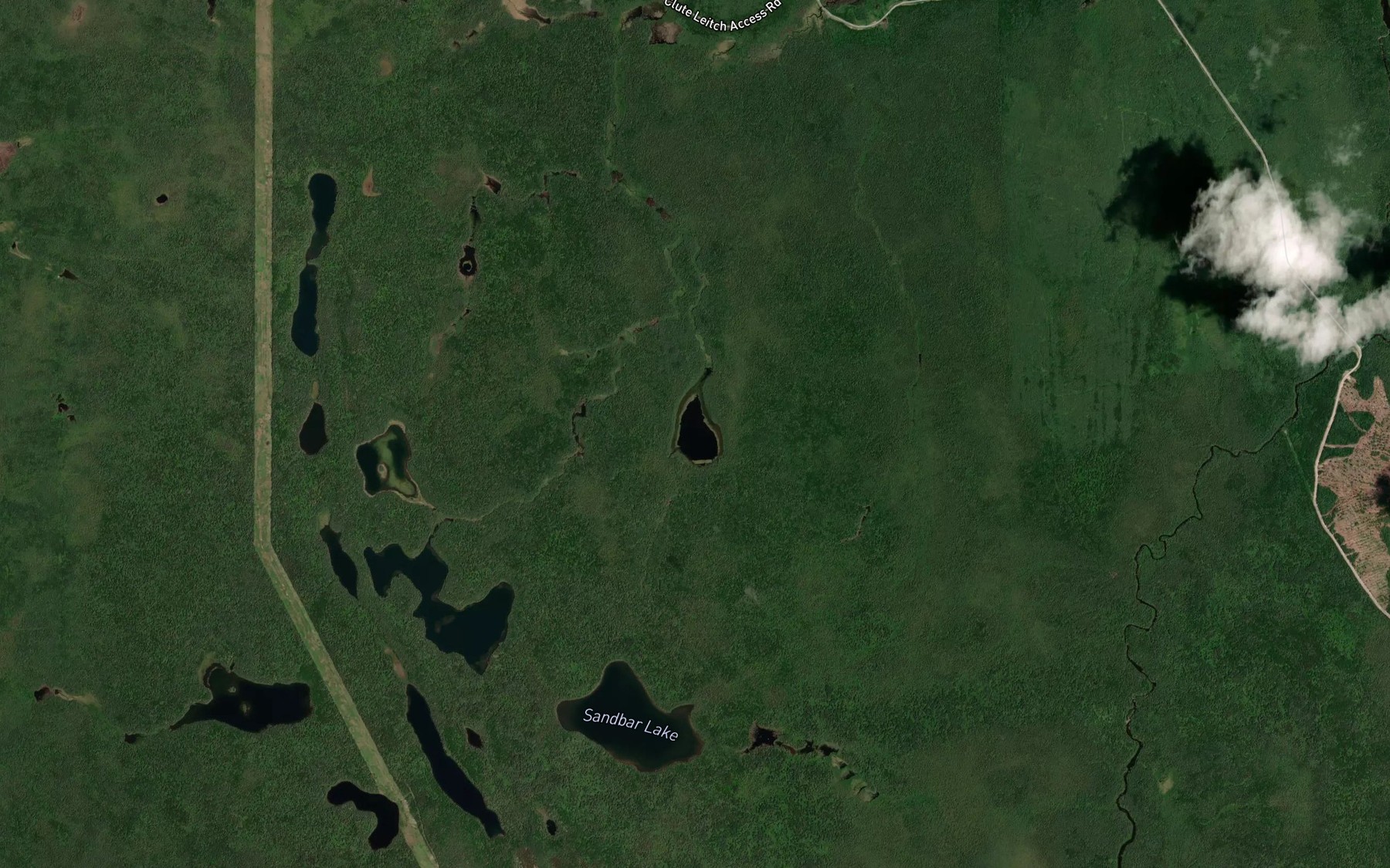 Satellite map of the McDowell Lake