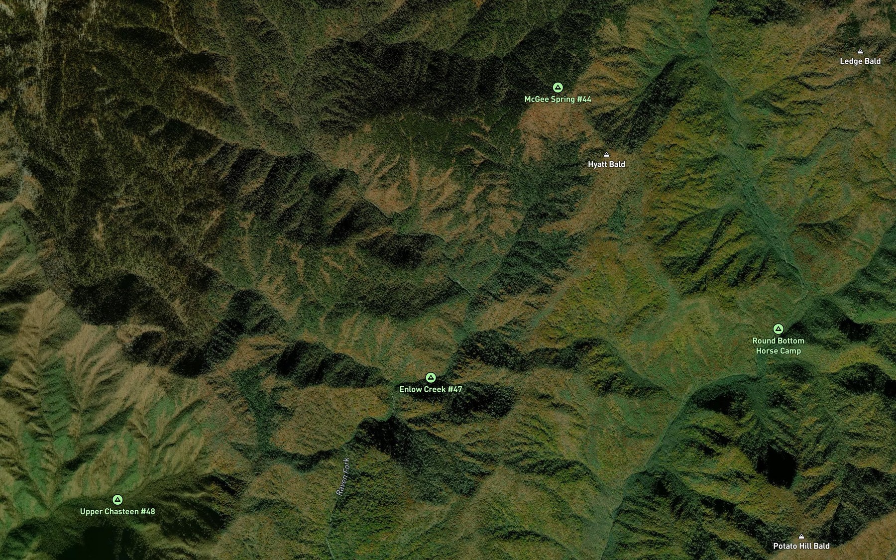 Satellite map of the Simmons Branch