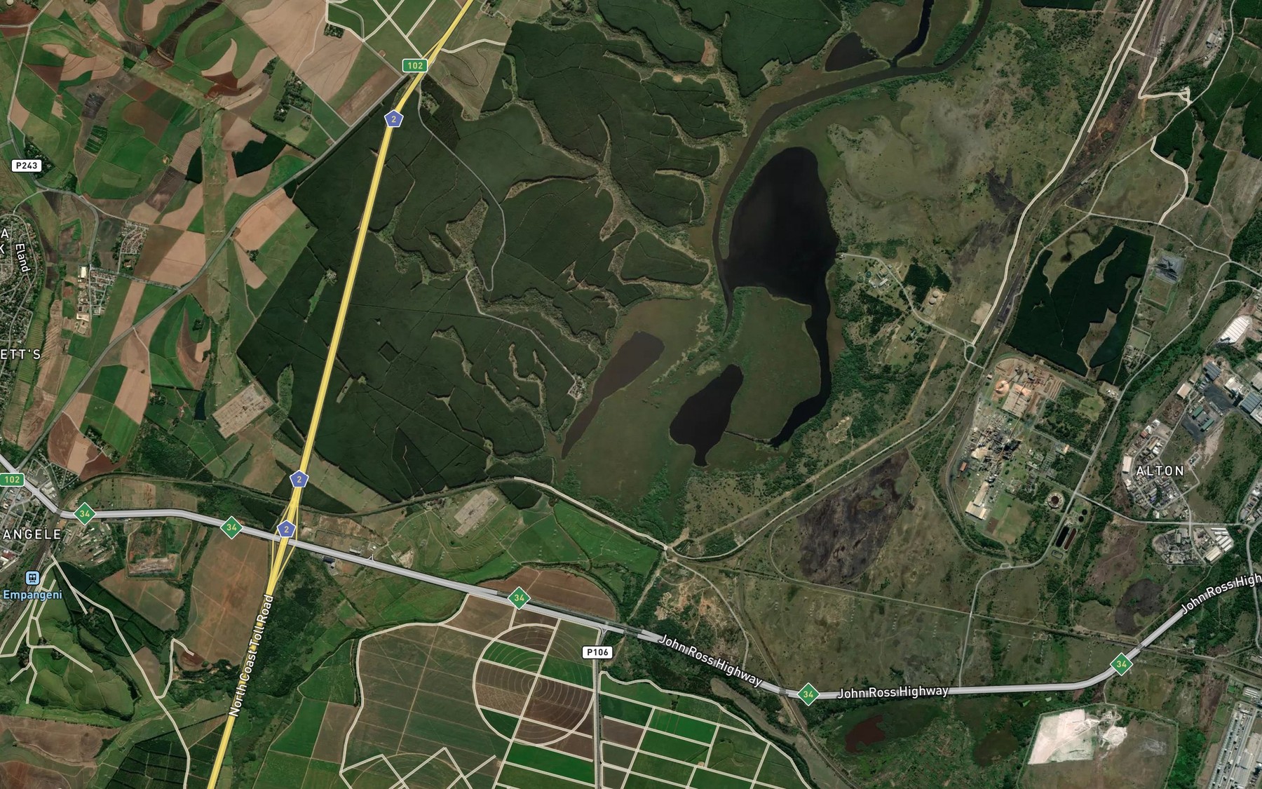 Satellite map of the Nseleni
