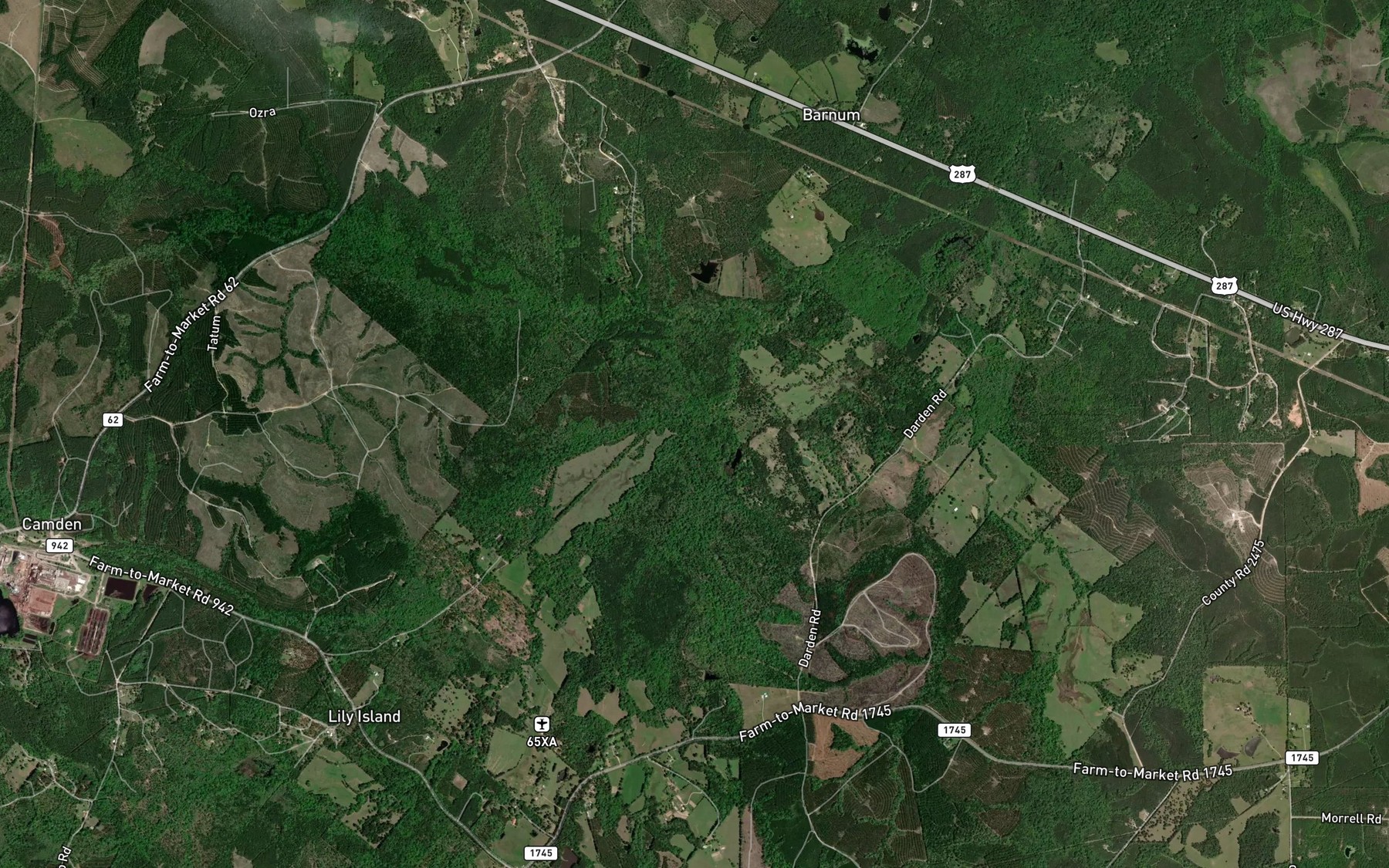 Satellite map of the Elm Creek