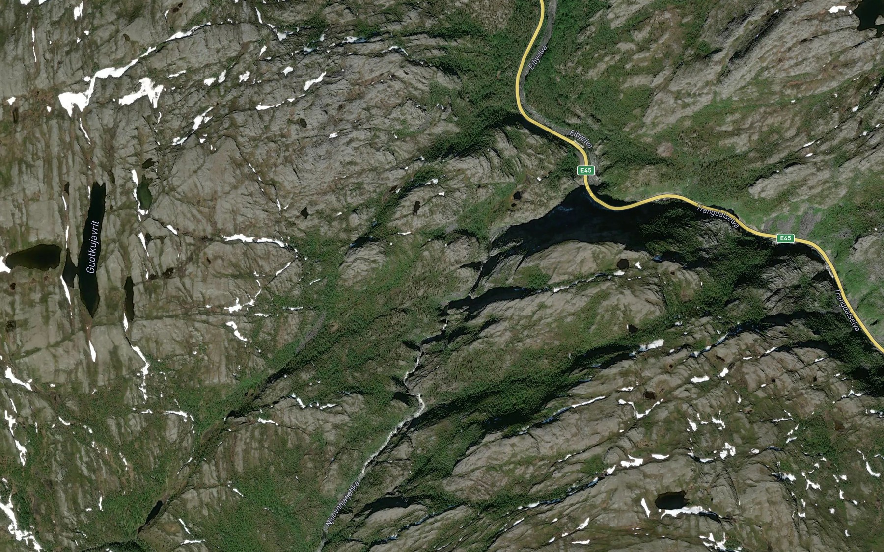 Satellite map of the Vesterelva