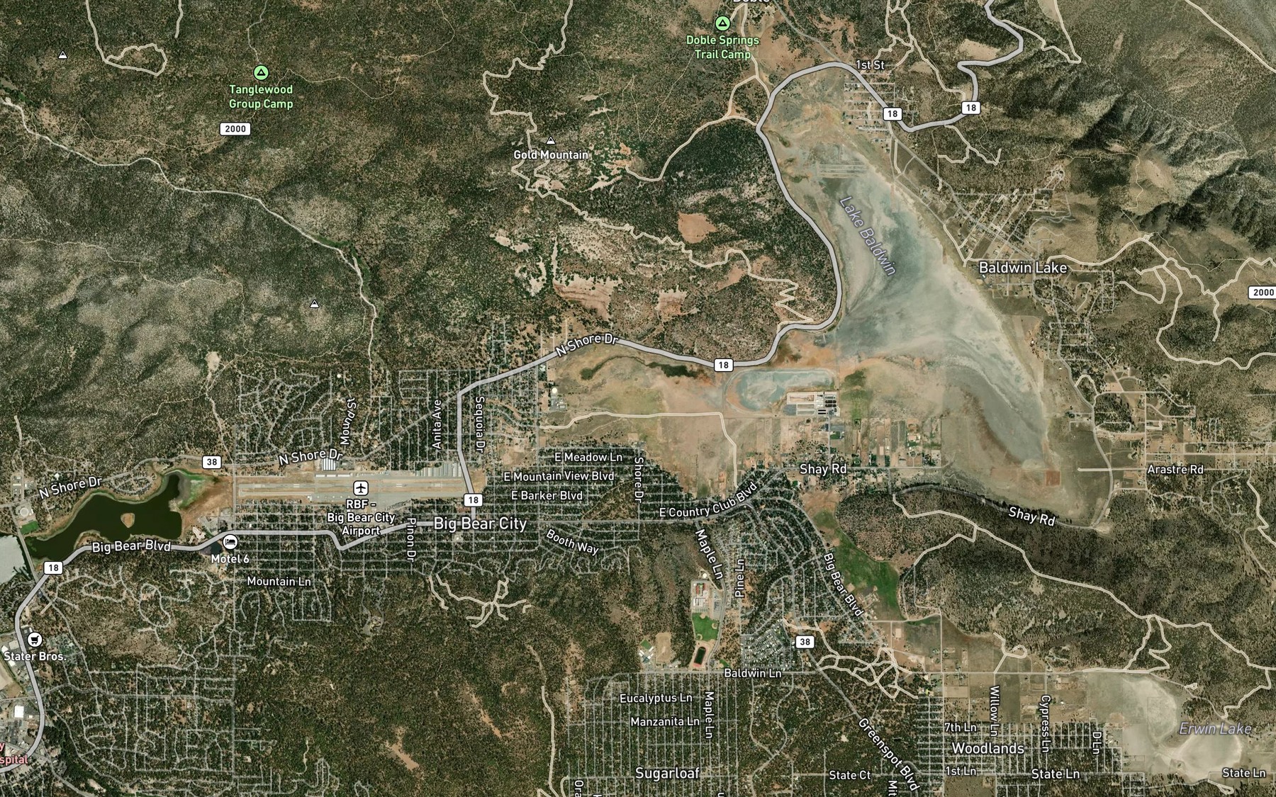 Satellite map of the Caribou Creek