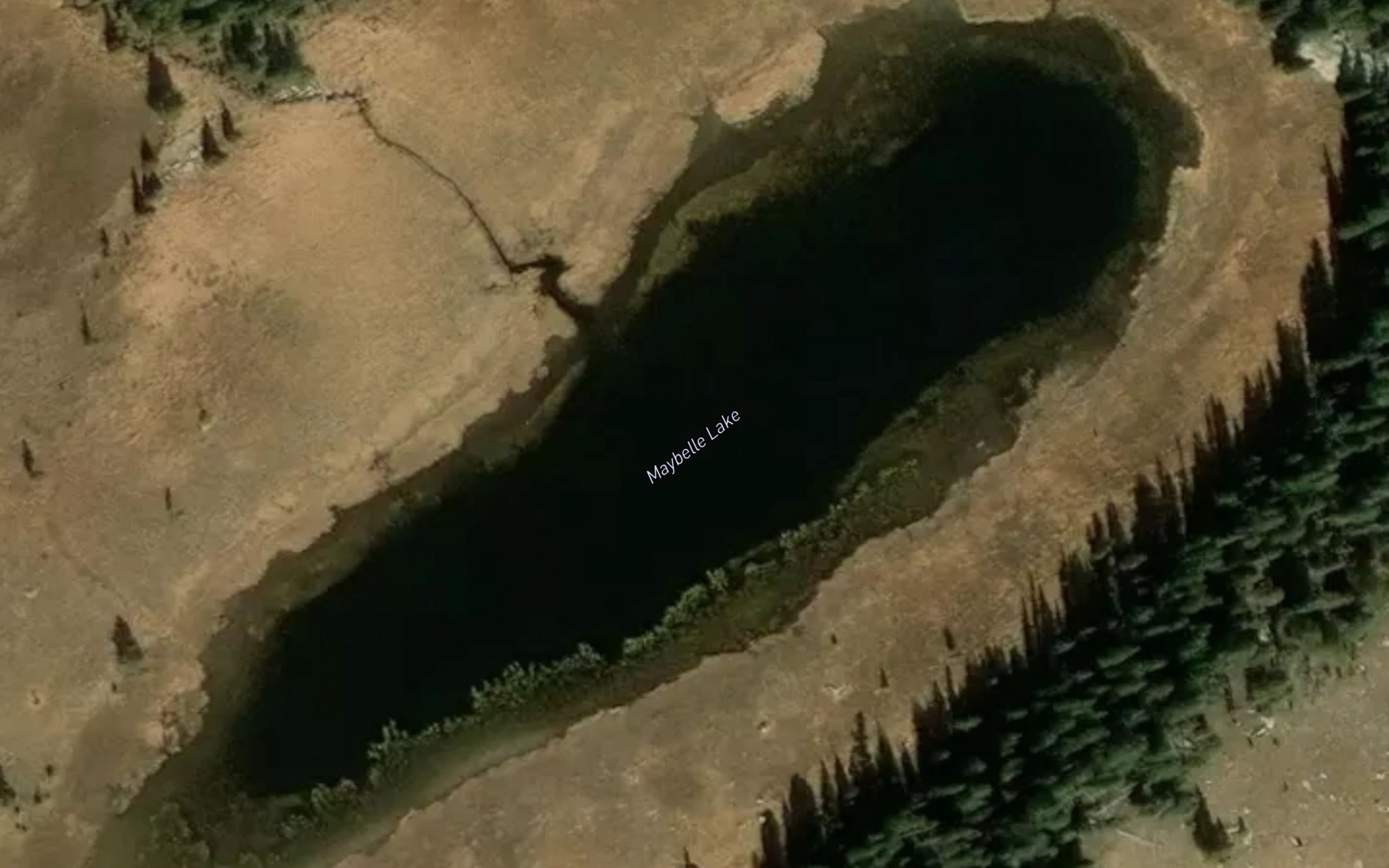 Satellite map of the Maybelle Lake