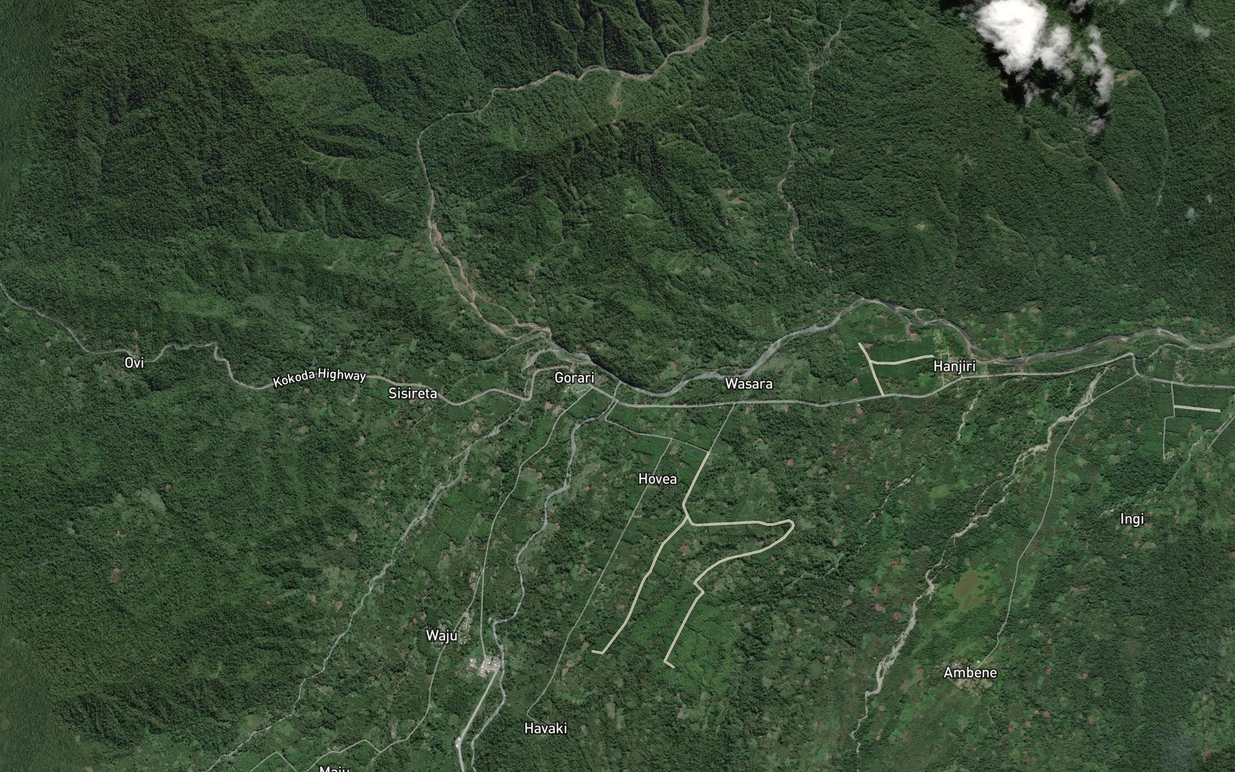 Satellite map of the Luwuni Creek