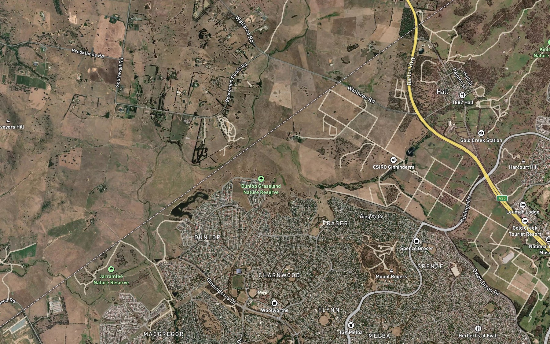 Satellite map of the Halls Creek