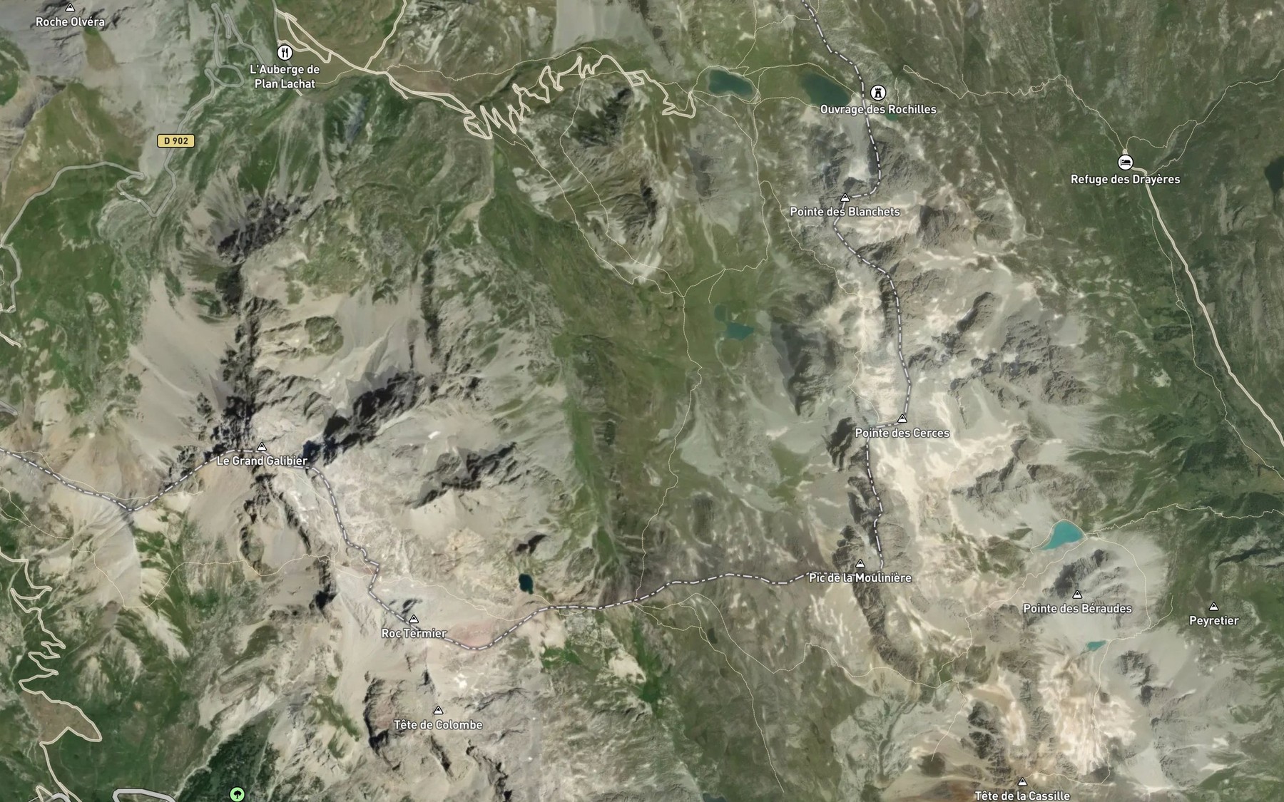 Satellite map of the Lac des Cerces