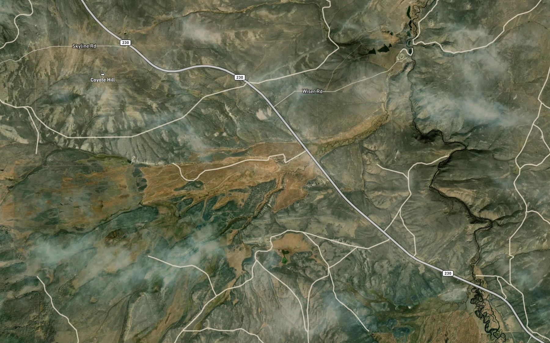 Satellite map of the Trent Creek