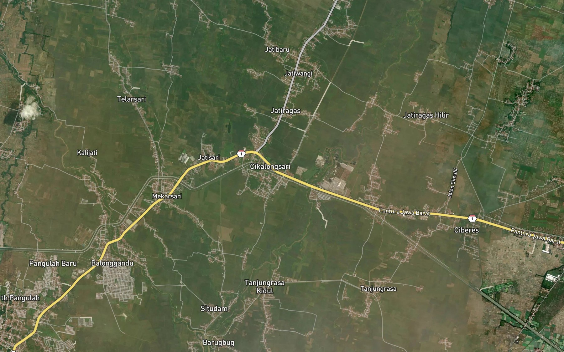 Satellite map of the Ci Pasanggrahan