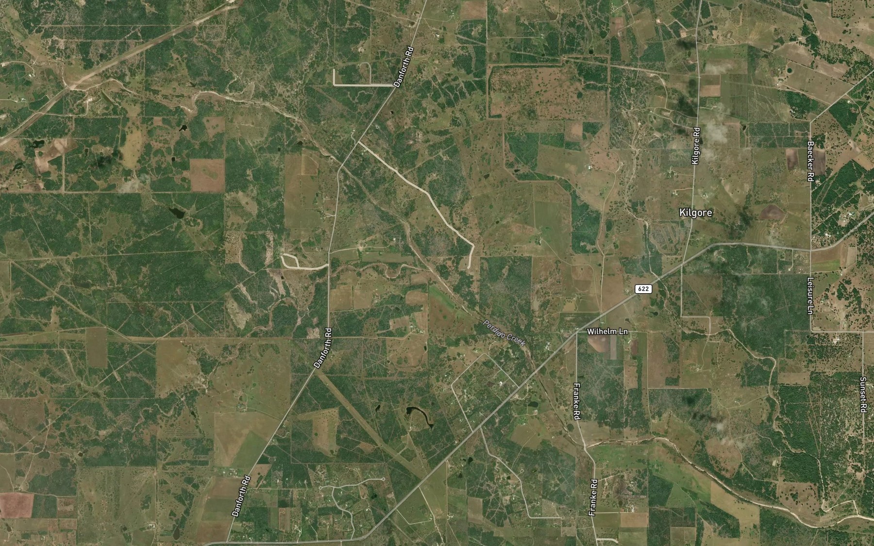 Satellite map of the Farmer Creek