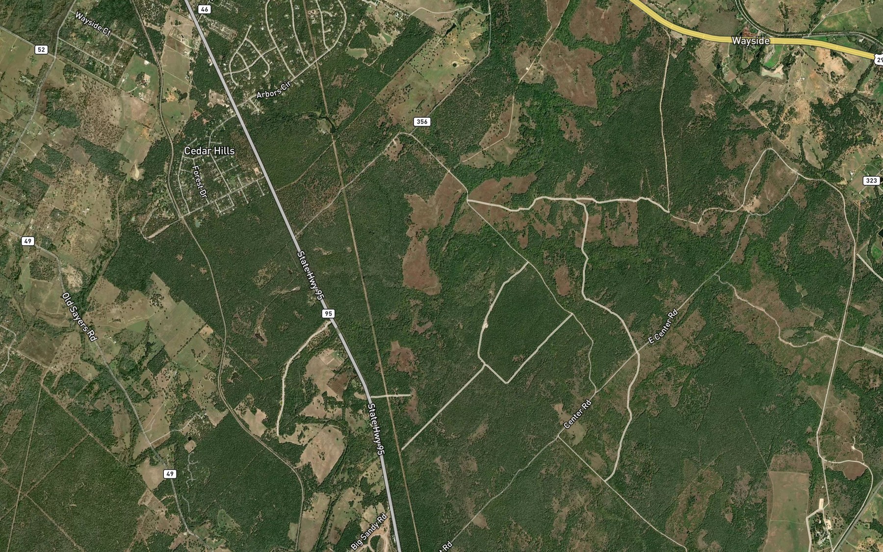 Satellite map of the McLaughlin Creek