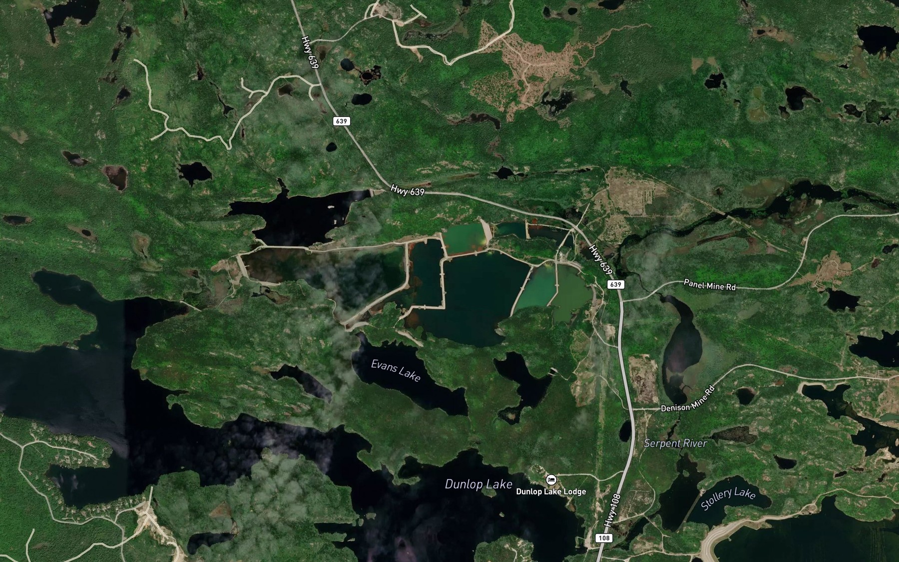Satellite map of the Bud Lake