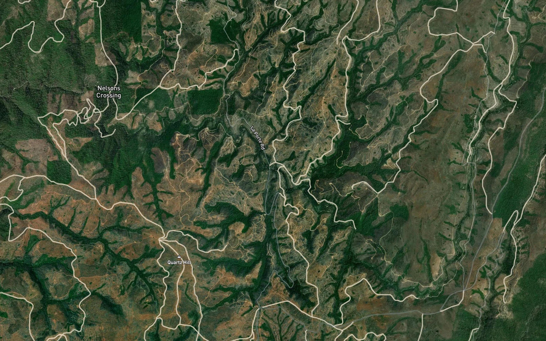 Satellite map of the Quartz Creek