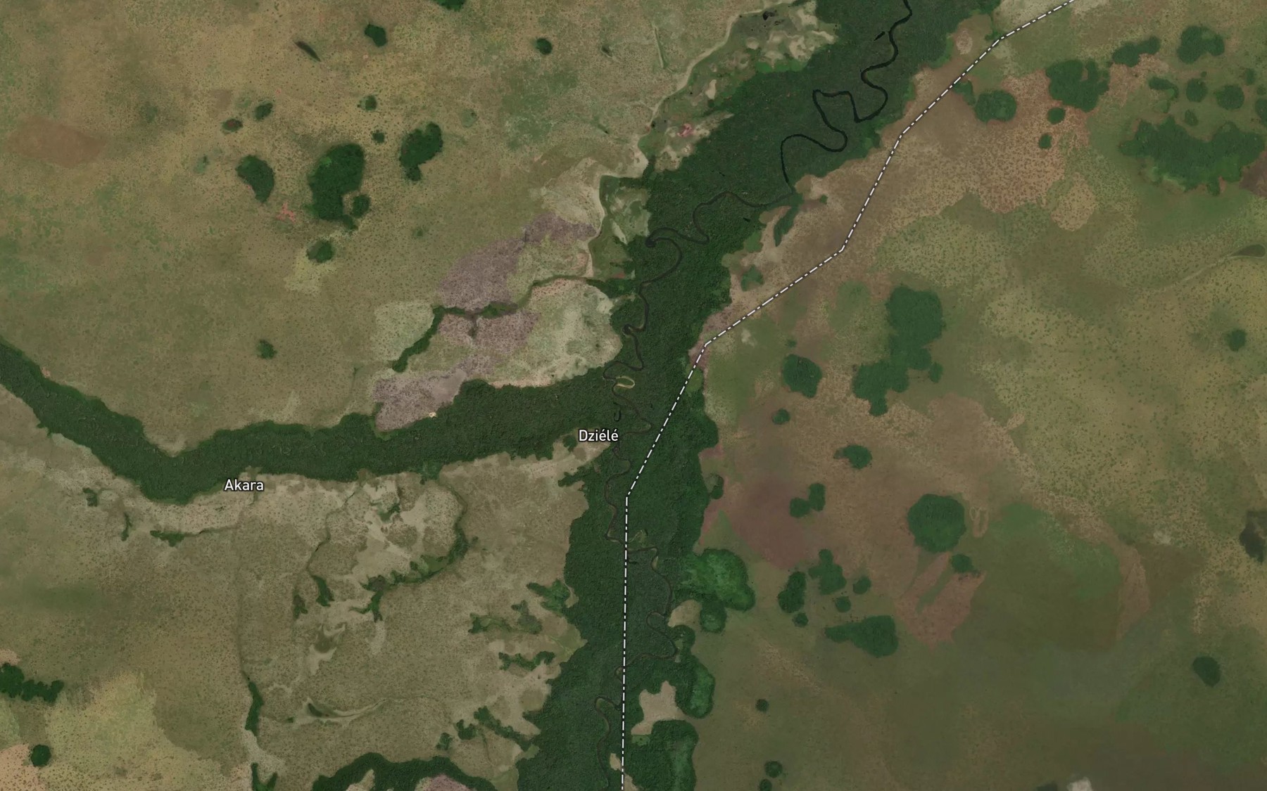 Satellite map of the Lekela