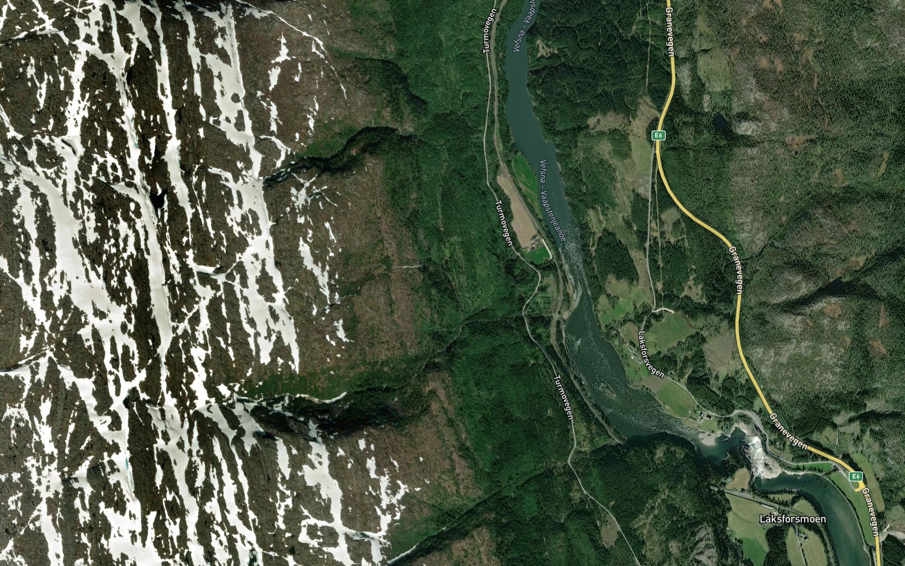 Satellite map of the Lauvdalsbekken
