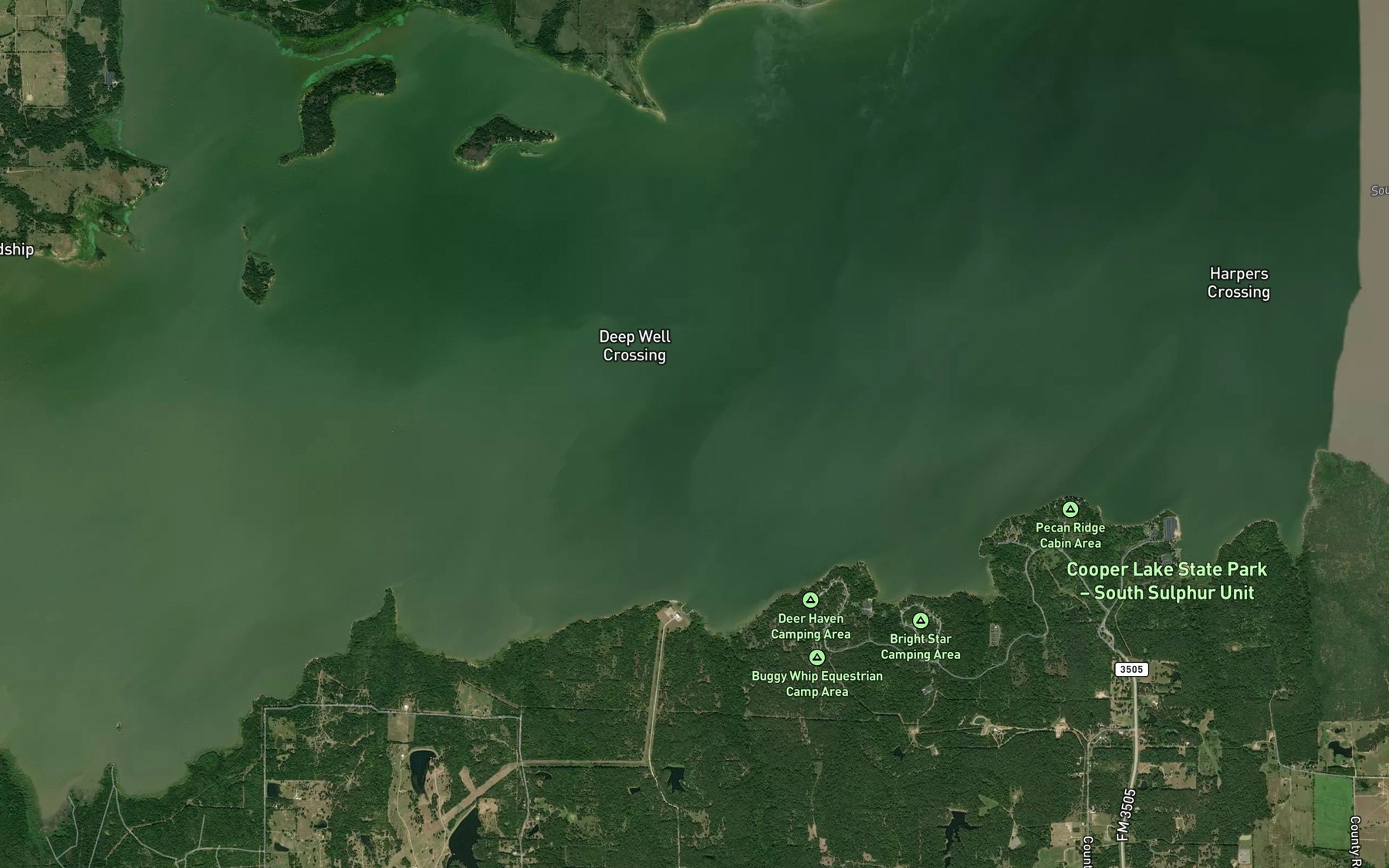 Satellite map of the Finley Branch