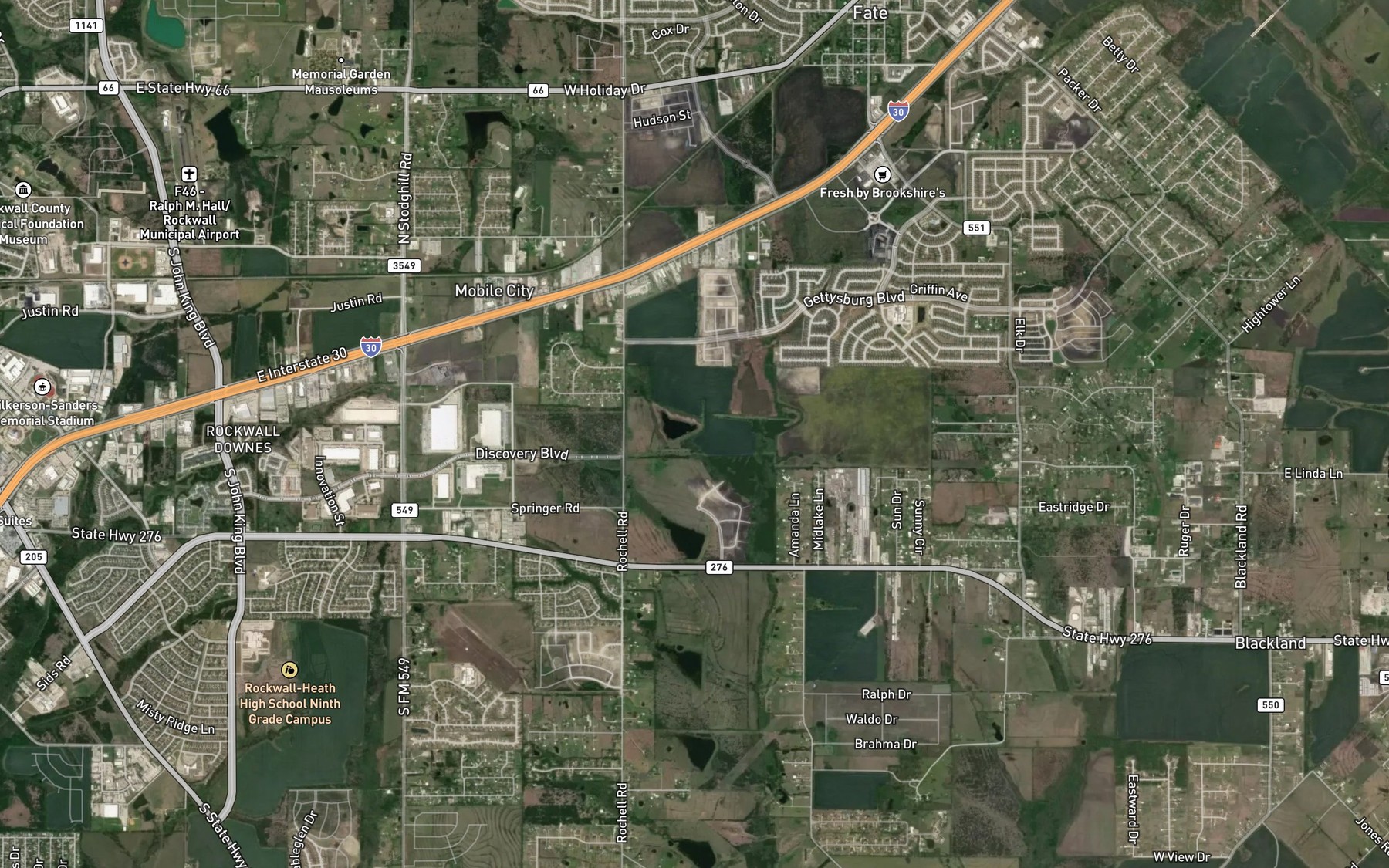 Satellite map of the Soil Conservation Service Site 1b Reservoir