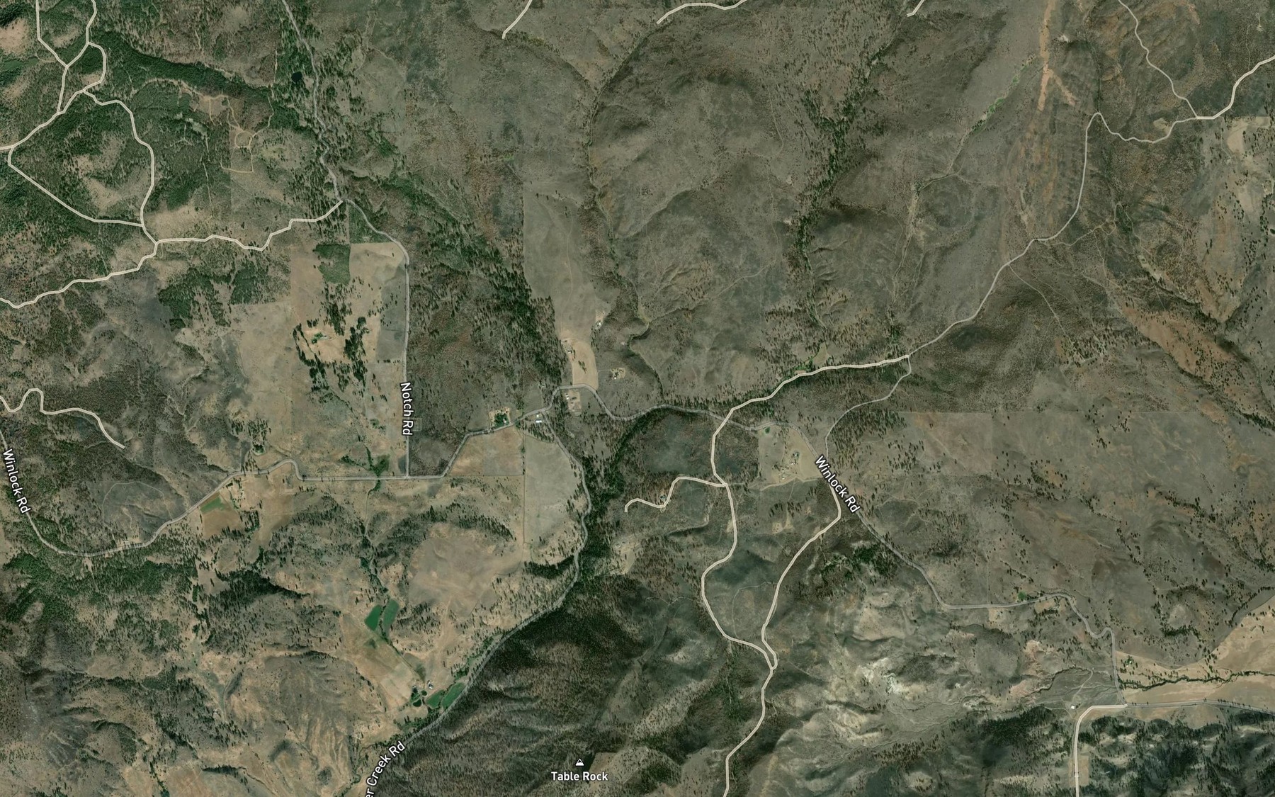 Satellite map of the Wheeler Creek