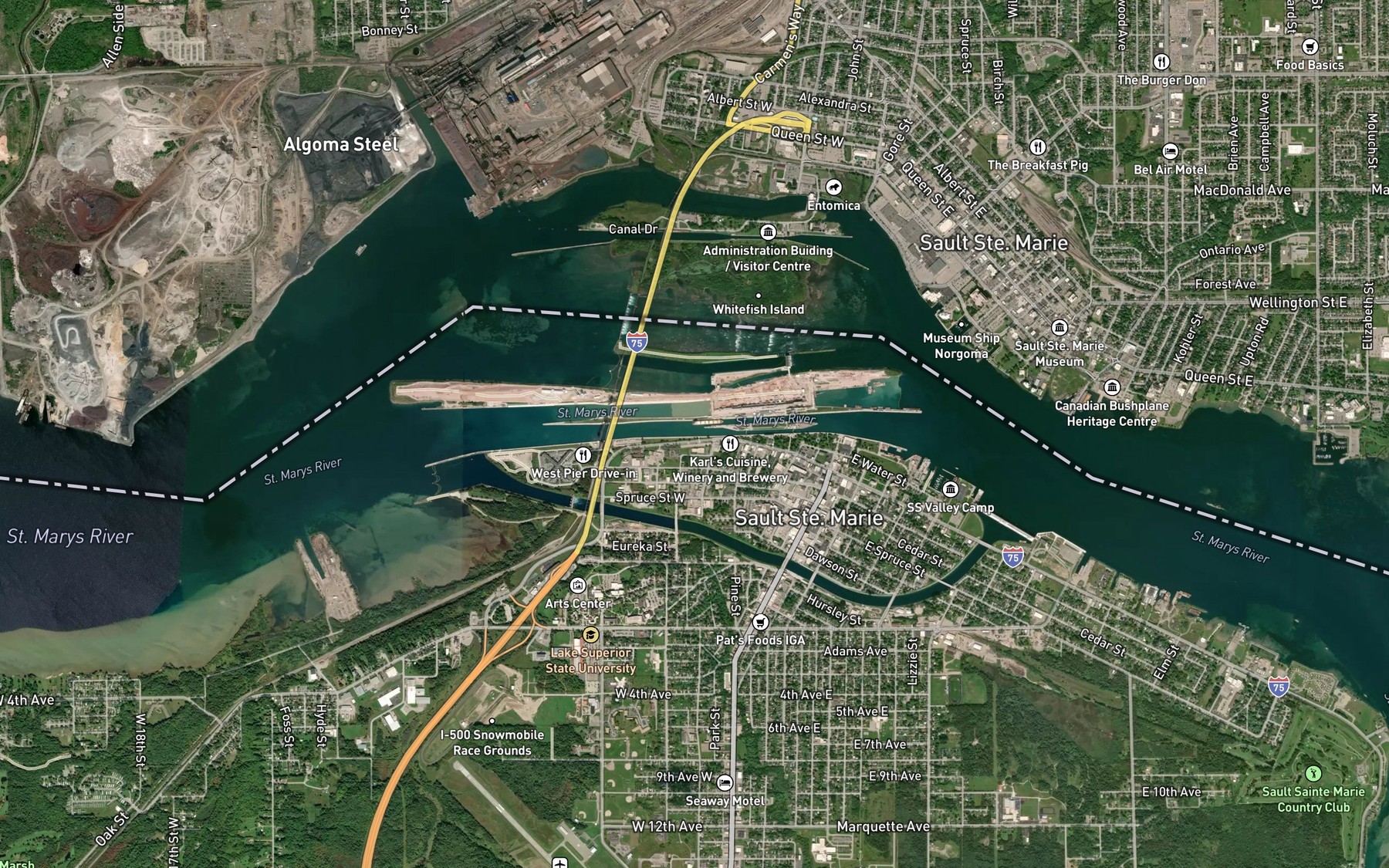 Satellite map of the South Canal