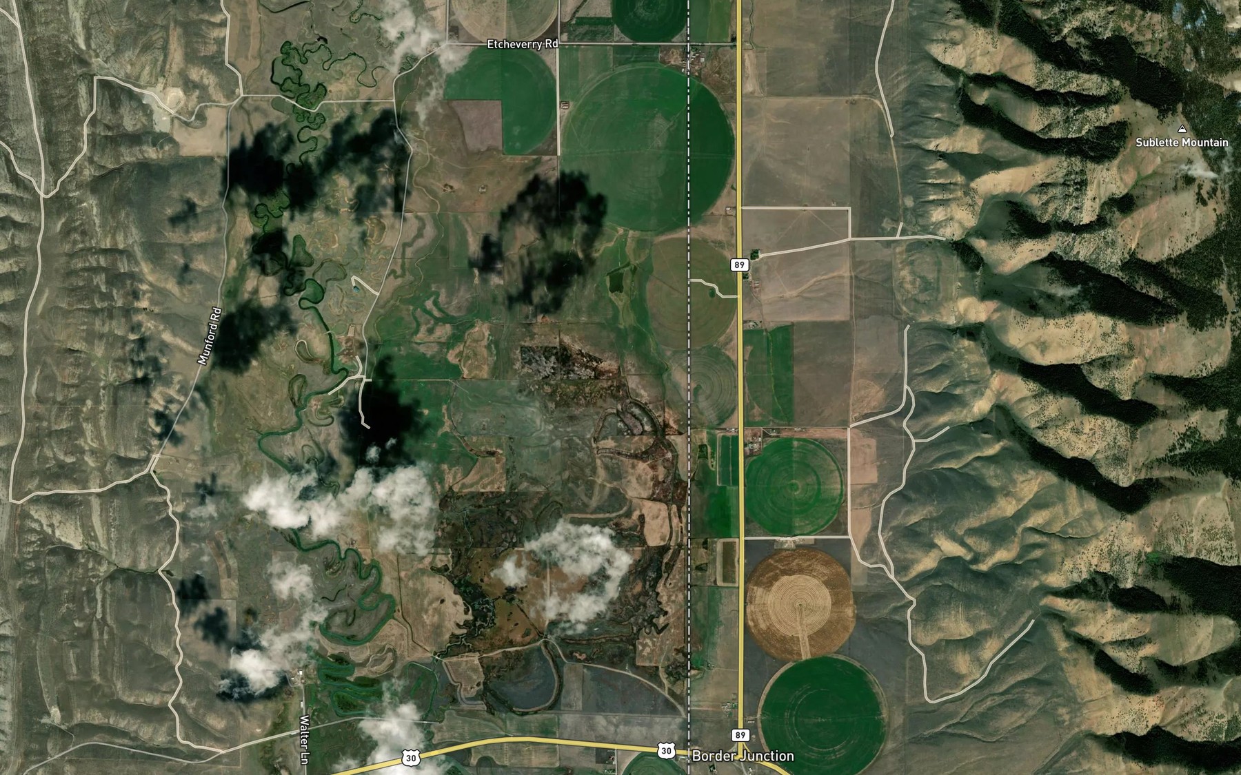 Satellite map of the Etcheverry Ditch