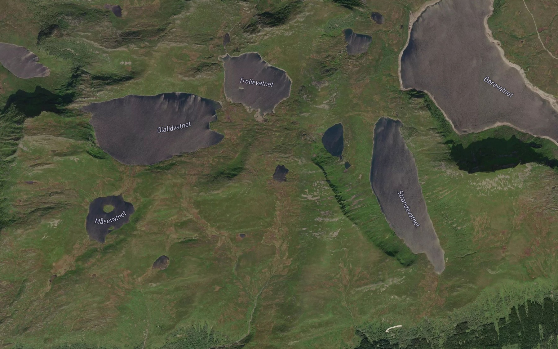Satellite map of the Ytre Strandvatnet