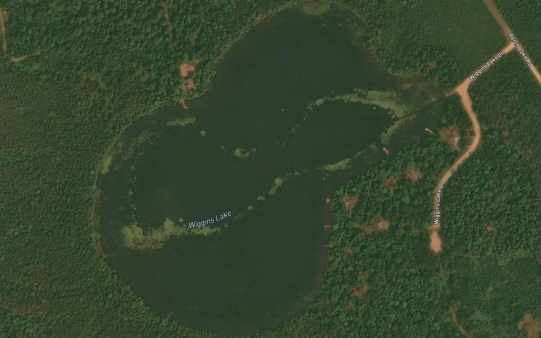 Satellite map of the Wiggins Lake