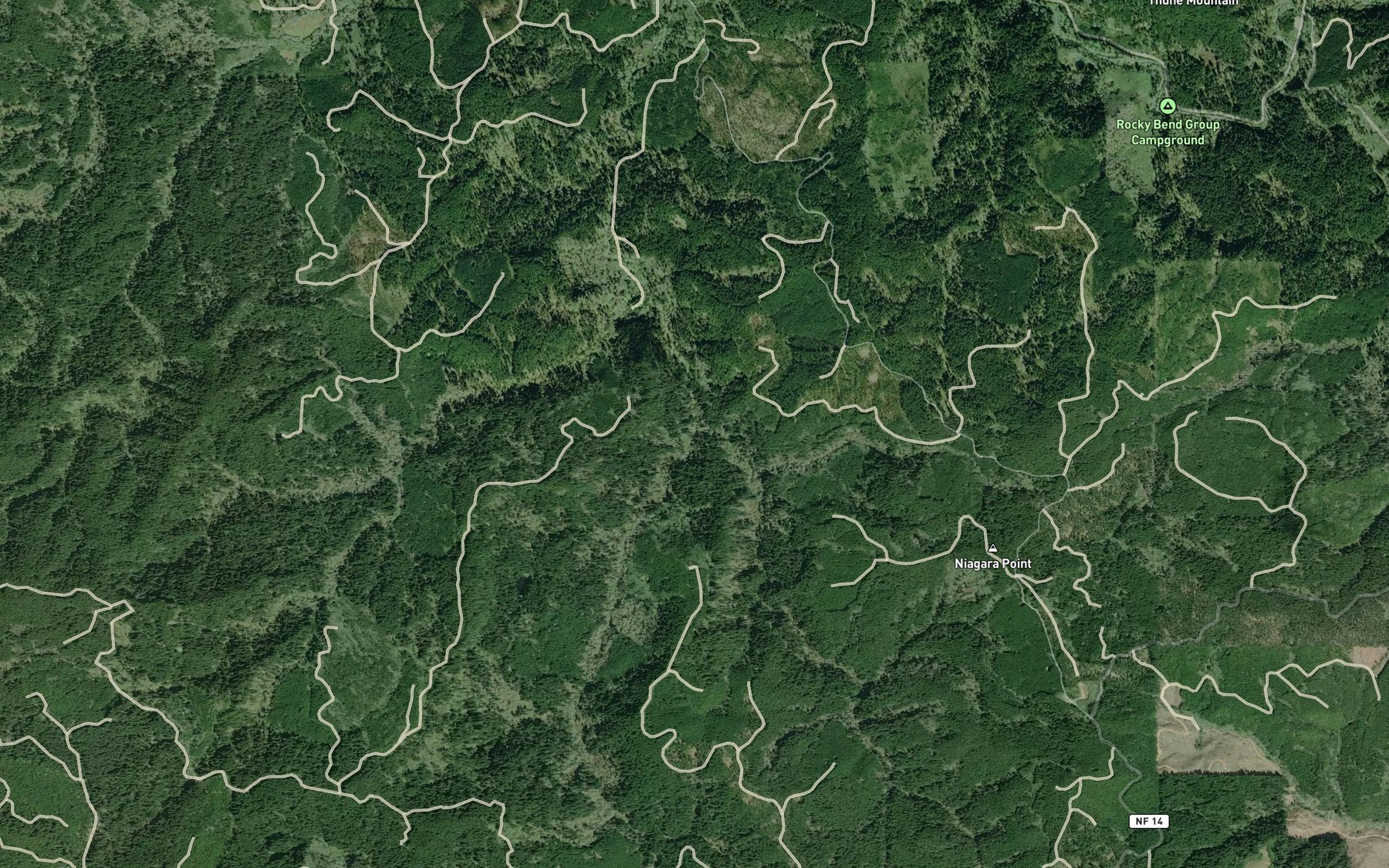 Satellite map of the Pheasant Creek