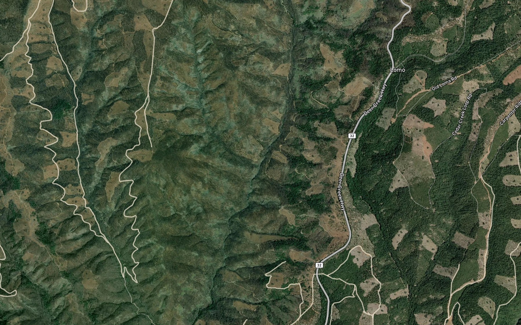 Satellite map of the Big Bear Creek
