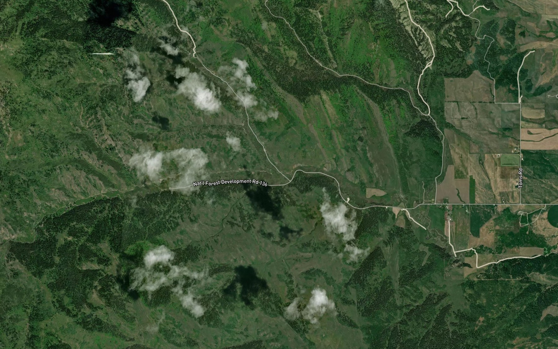 Satellite map of the Squaw Creek