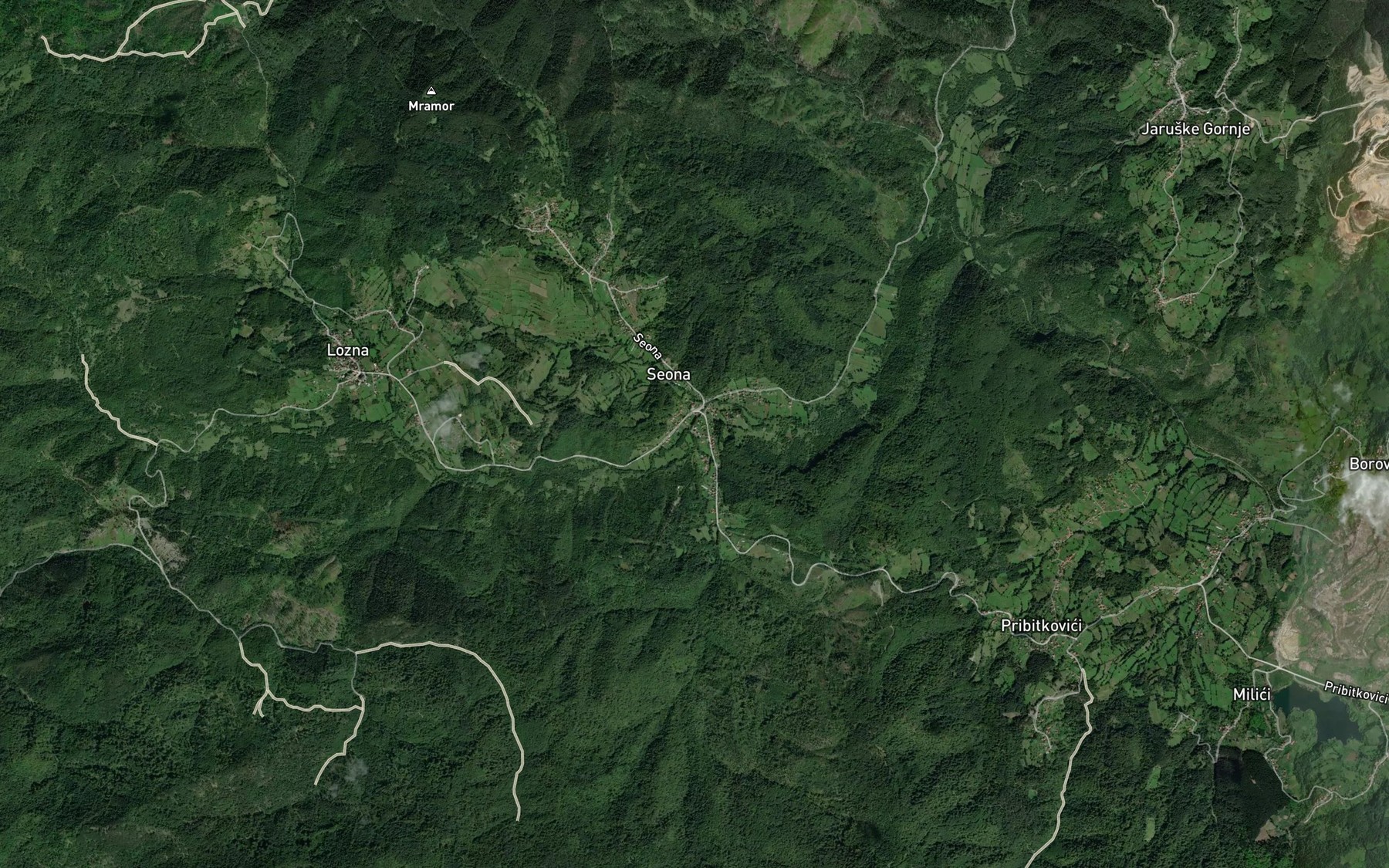 Satellite map of the Krusevac